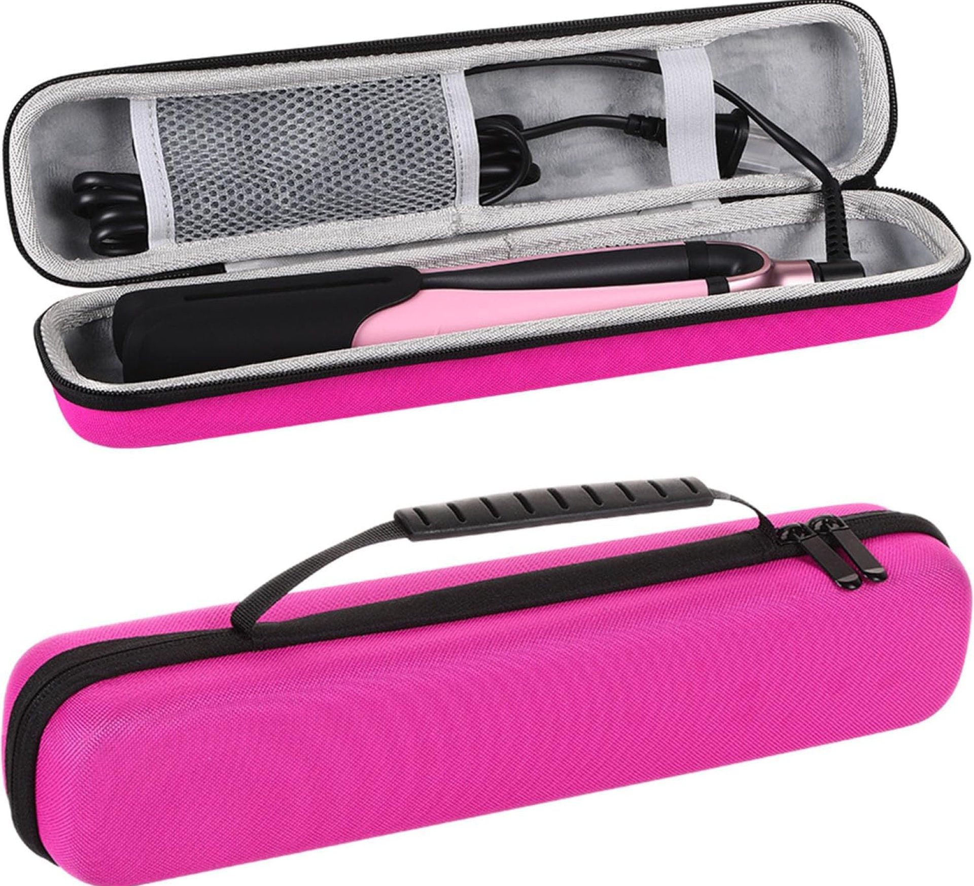 Curling Iron Travel Case, Hard Carry Bag for Straightener Curling Irons Styler with Handle, EVA Flat Iron Cases for Vacation(CASE ONLY, Rose Red) Curling Iron Travel Case, Hard Carry Bag for Straightener Curling Irons Styler with Handle, EVA Flat Iron Cases for Vacation(CASE ONLY, Rose Red)