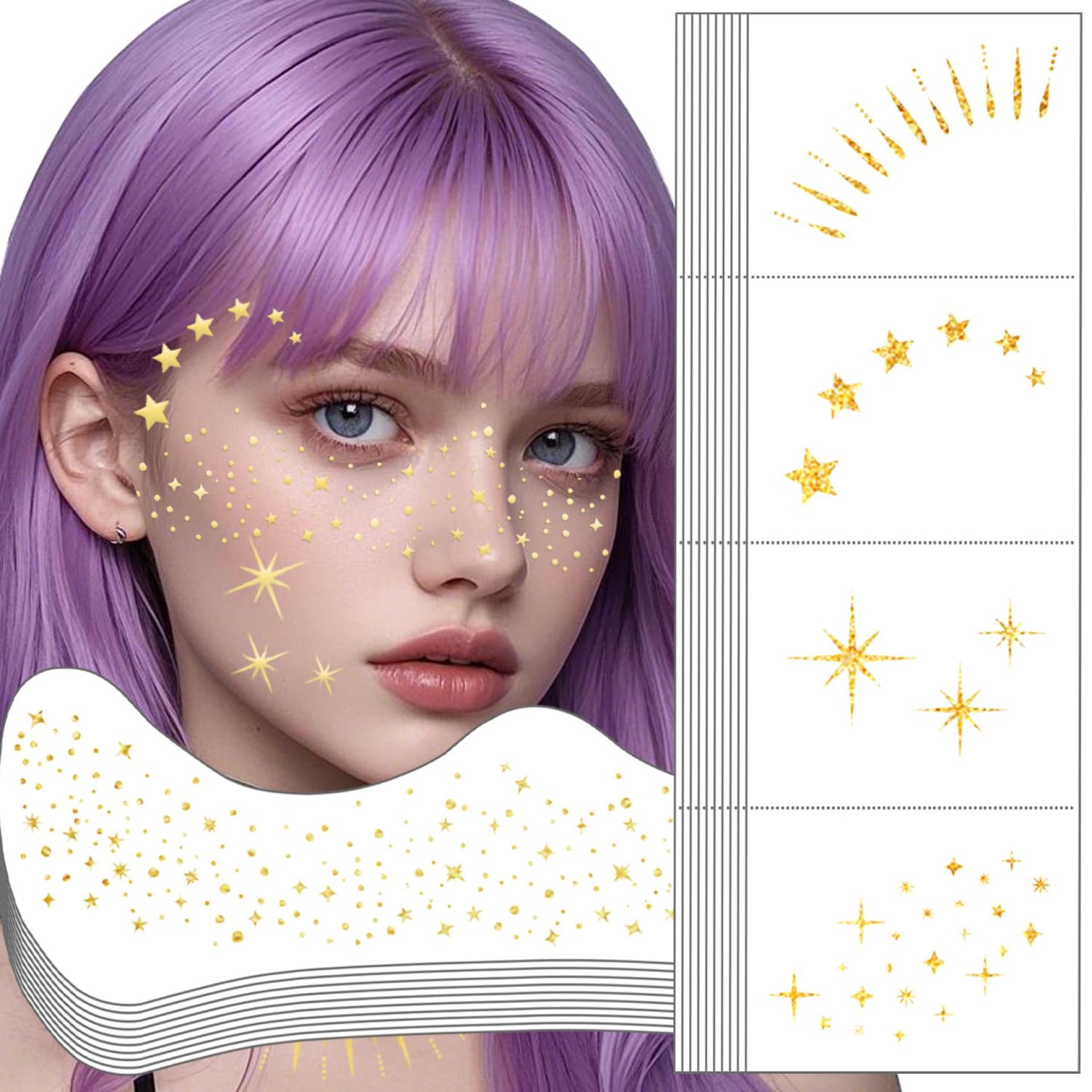 50 PCS Face Glitter Makeup Speckles, Cute Glitter Makeup Accessories for Women, Gold Face Glitter Makeup Speckles, Waterproof Cosmetic Glitter for Face.(GOLD) 50 PCS Face Glitter Makeup Speckles, Cute Glitter Makeup Accessories for Women, Gold Face Glitter Makeup Speckles, Waterproof Cosmetic Glitter for Face.(GOLD)