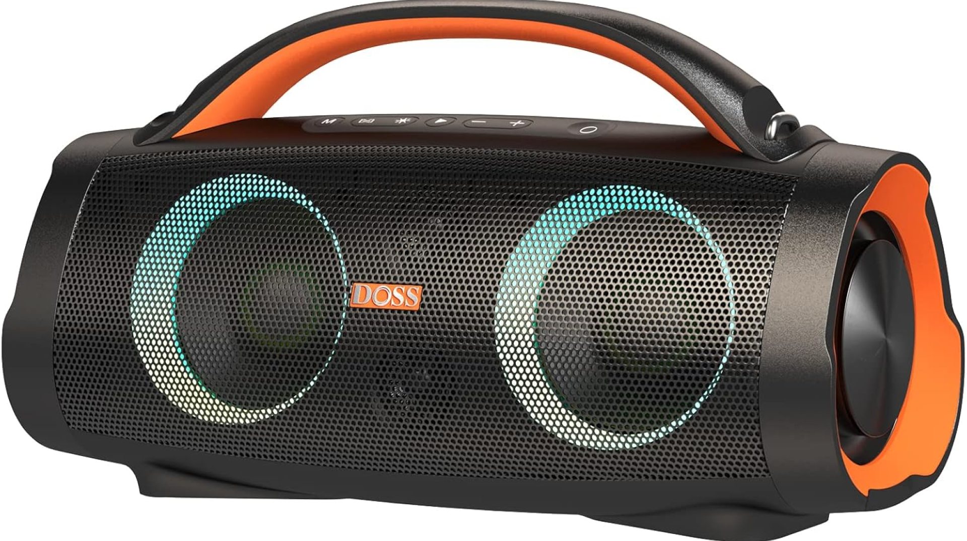 DOSS Extreme Boom Pro Bluetooth Speaker with 100W Stereo Sound, Rich Bass, IPX6 Waterproof, 20H Playtime, Power Bank, Mixed Color Light, Portable for Outdoor, Camping, Beach – Orange DOSS Extreme Boom Pro Bluetooth Speaker with 100W Stereo Sound, Rich Bass, IPX6 Waterproof, 20H Playtime, Power Bank, Mixed Color Light, Portable for Outdoor, Camping, Beach – Orange
