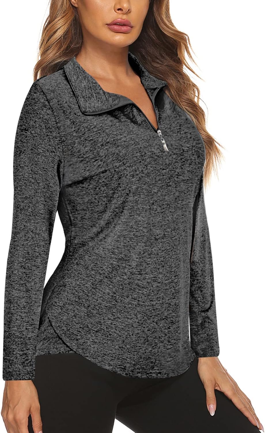 Koscacy Long Sleeve V Neck Half Zip Golf Pullover for Ladies Gym Training Outdoor Sports Workout Tennis Top, Purple Geometry Koscacy Long Sleeve V Neck Half Zip Golf Pullover for Ladies Gym Training Outdoor Sports Workout Tennis Top, Purple Geometry
