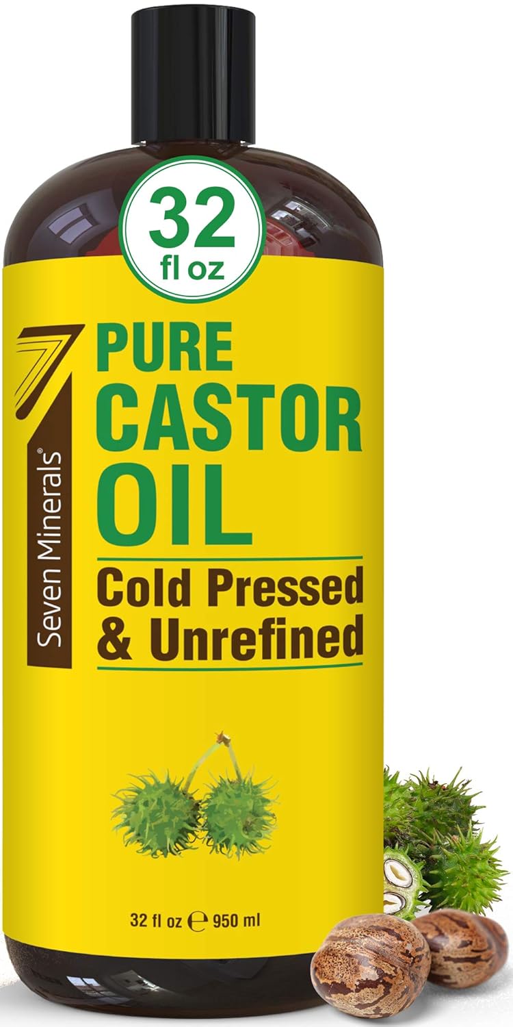 Pure Cold Pressed Castor Oil – Big 32 fl oz Bottle – Unrefined & Hexane Free – 100% Pure Castor Oil for Hair Growth, Thicker Eyelashes & Eyebrows, Dry Skin, Healing, Hair Care, Joint and Muscle Pain Pure Cold Pressed Castor Oil – Big 32 fl oz Bottle – Unrefined & Hexane Free – 100% Pure Castor Oil for Hair Growth, Thicker Eyelashes & Eyebrows, Dry Skin, Healing, Hair Care, Joint and Muscle Pain