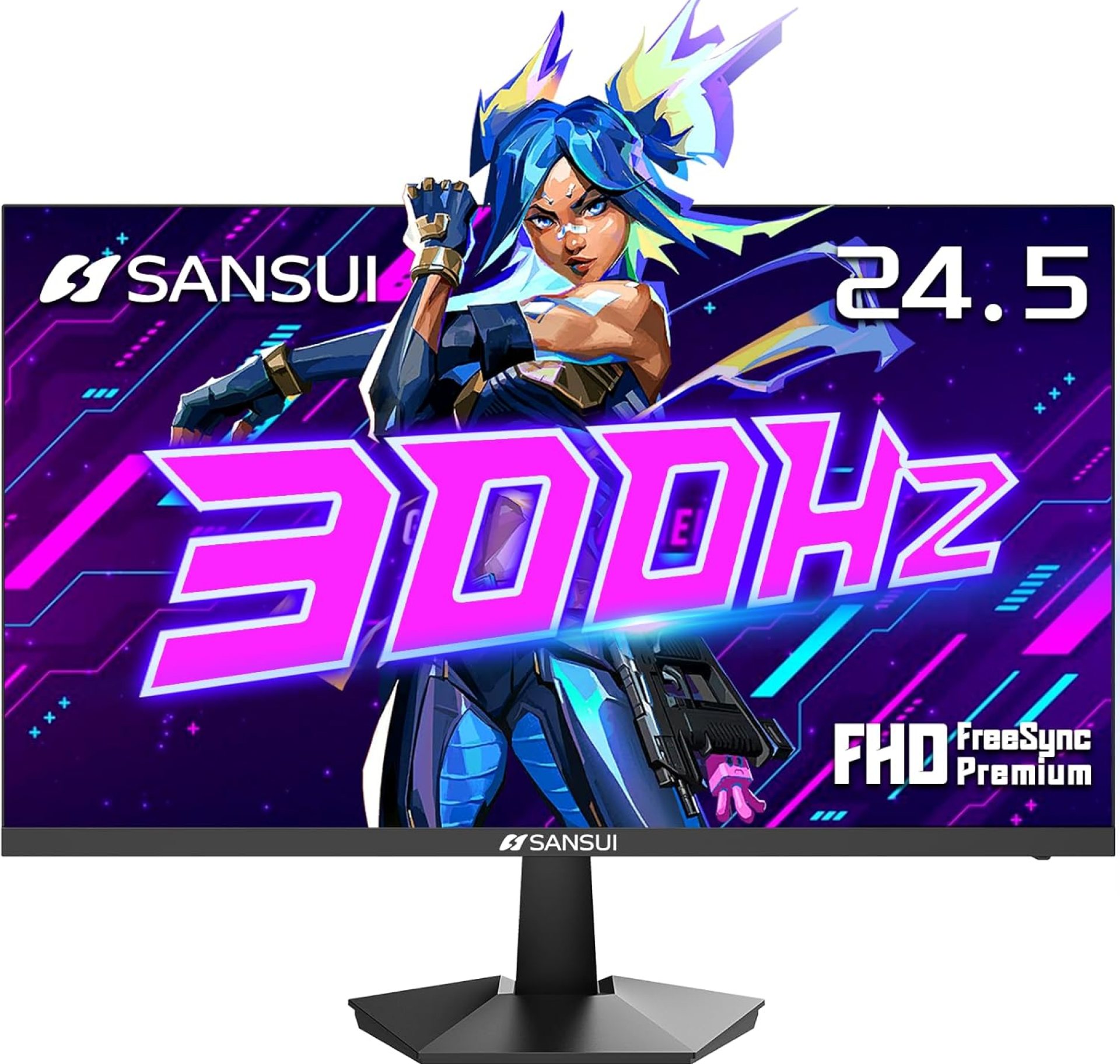 SANSUI 24.5 Inch 300hz 240hz Gaming Monitor, 1080P 1ms FPS PC Monitor Gaming, HDR, FreeSync, DisplayPort x2 HDMI x2, Fast IPS, 120% sRGB, Audio Jack, VESA Support, Desktop Compatible(ES-G25X1 PRO) SANSUI 24.5 Inch 300hz 240hz Gaming Monitor, 1080P 1ms FPS PC Monitor Gaming, HDR, FreeSync, DisplayPort x2 HDMI x2, Fast IPS, 120% sRGB, Audio Jack, VESA Support, Desktop Compatible(ES-G25X1 PRO)
