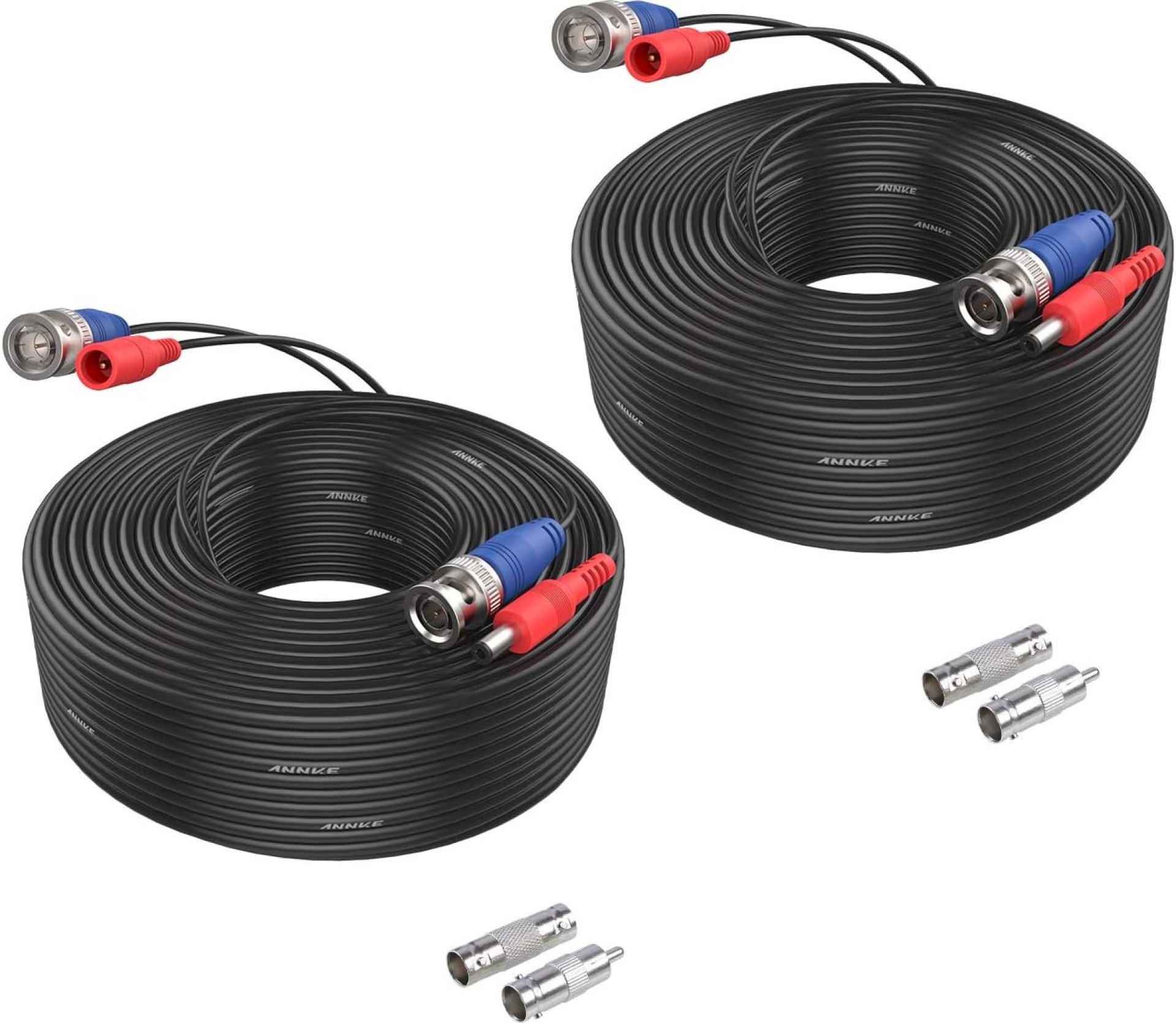 ANNKE 2 Pack 100 Feet BNC Video Power Extension Cable, Pre-Made All-in-One Security Camera Wire Cord for Surveillance CCTV System with Free Connectors (1 x BNC to BNC Female and 1 x BNC to RCA) ANNKE 2 Pack 100 Feet BNC Video Power Extension Cable, Pre-Made All-in-One Security Camera Wire Cord for Surveillance CCTV System with Free Connectors (1 x BNC to BNC Female and 1 x BNC to RCA)