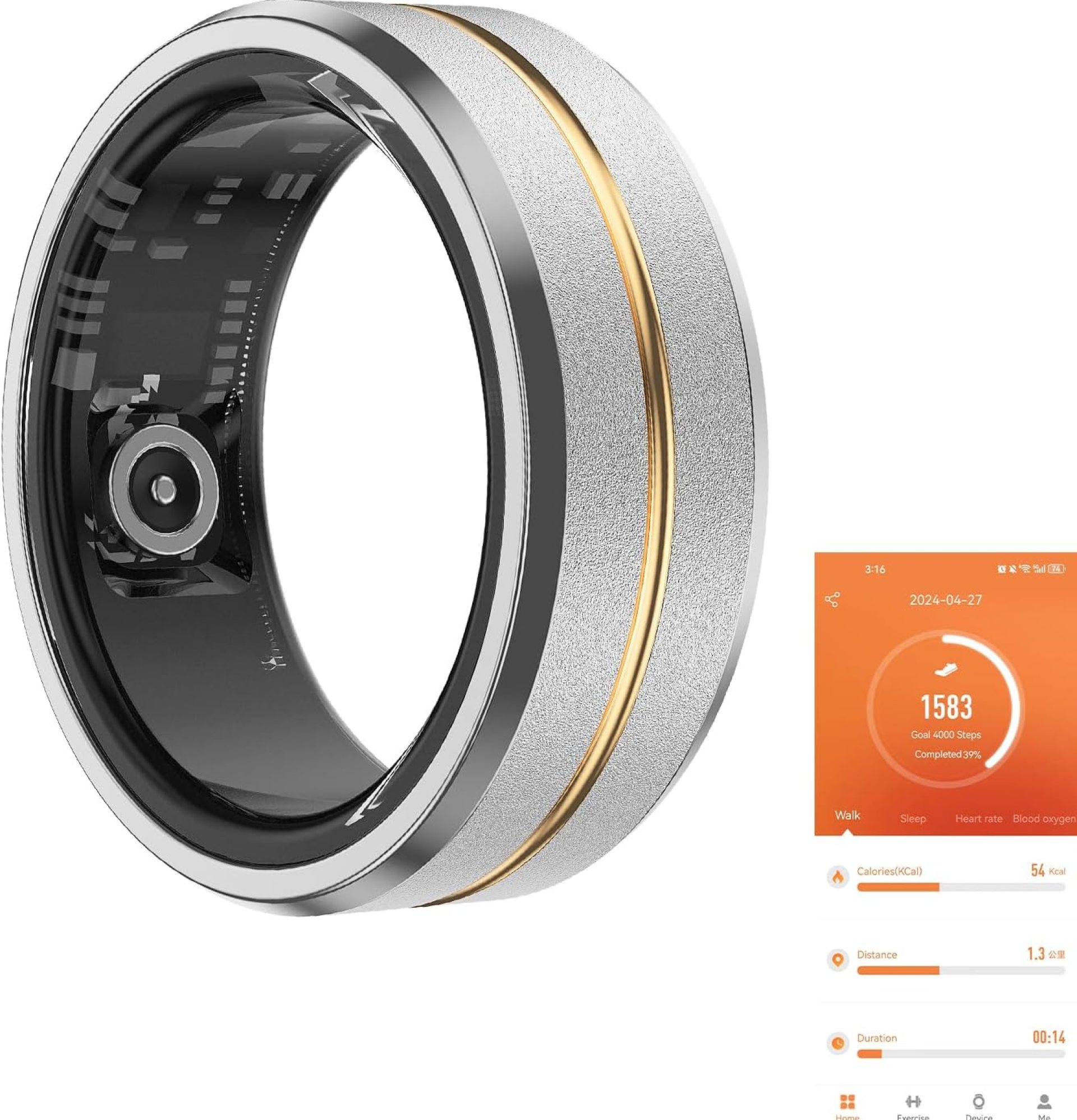 Fitness Tracker Smart Ring,Step Counter,Heart Rate Blood Oxygen Sleep Tracker Health Ring, 5ATM Waterproof Long Battery Life Smart Rings Compatible with iOS & Android Fitness Tracker Smart Ring,Step Counter,Heart Rate Blood Oxygen Sleep Tracker Health Ring, 5ATM Waterproof Long Battery Life Smart Rings Compatible with iOS & Android