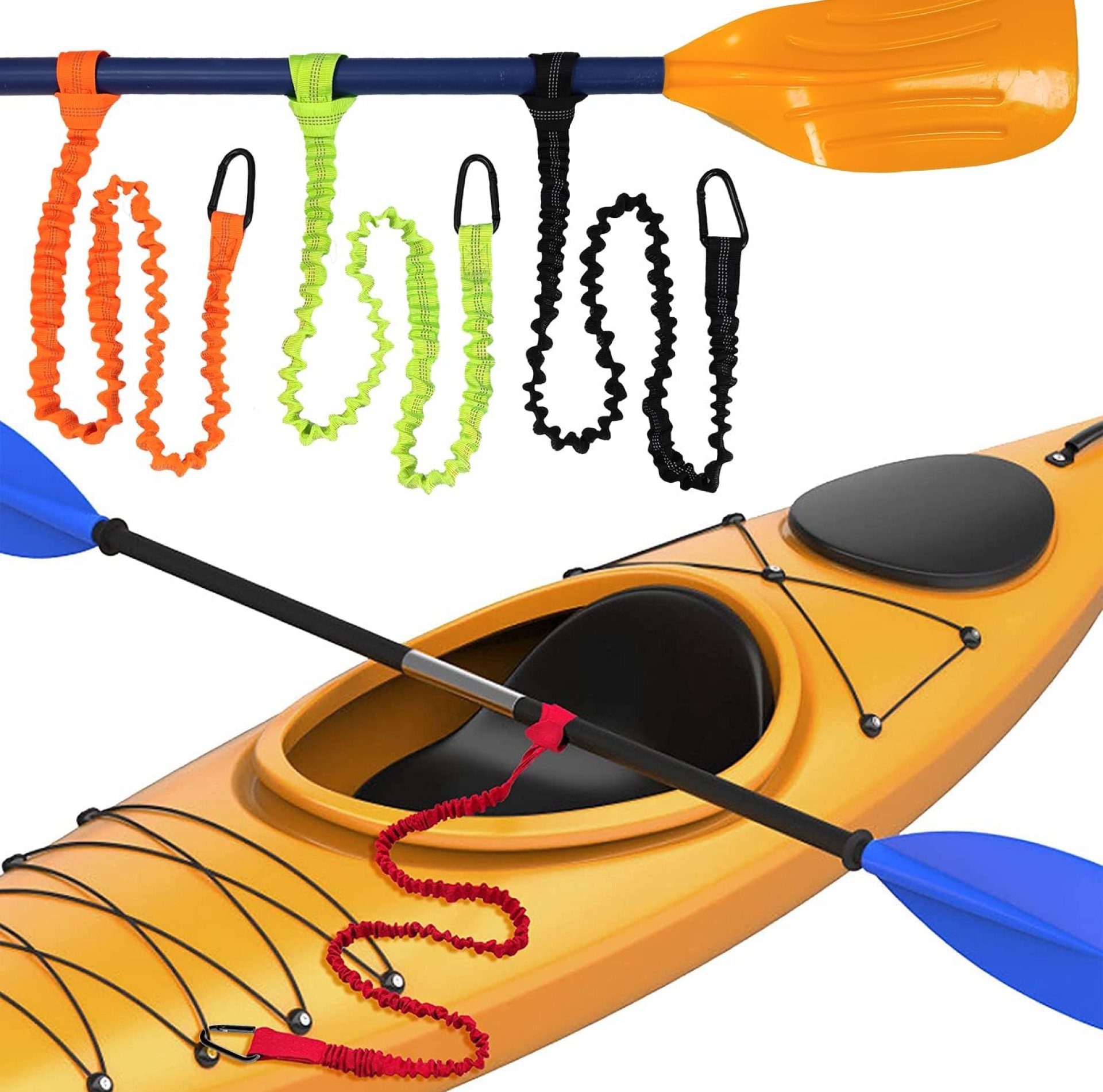 Paddle Leash Kayak Paddle Holder Tool Lanyard – 2 Pack Stretchable Paddle Strap with Carabiner Secure Leash Lanyard Rope for SUP Kayak Canoe Paddle Fishing Pole Rod Paddle Leash Kayak Paddle Holder Tool Lanyard – 2 Pack Stretchable Paddle Strap with Carabiner Secure Leash Lanyard Rope for SUP Kayak Canoe Paddle Fishing Pole Rod