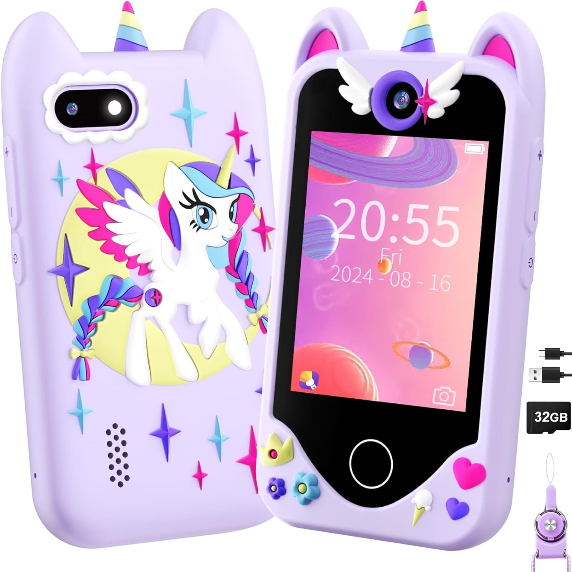 Kids Smart Phone for Girls Gifts – Toddler Christmas Birthday Gift for Age 3 4 5 6 Year Old, Kids Cell Phone Toy with Touchscreen, Dual Cameras, Learning, Music Player, Games with 32 GB Card Kids Smart Phone for Girls Gifts – Toddler Christmas Birthday Gift for Age 3 4 5 6 Year Old, Kids Cell Phone Toy with Touchscreen, Dual Cameras, Learning, Music Player, Games with 32 GB Card