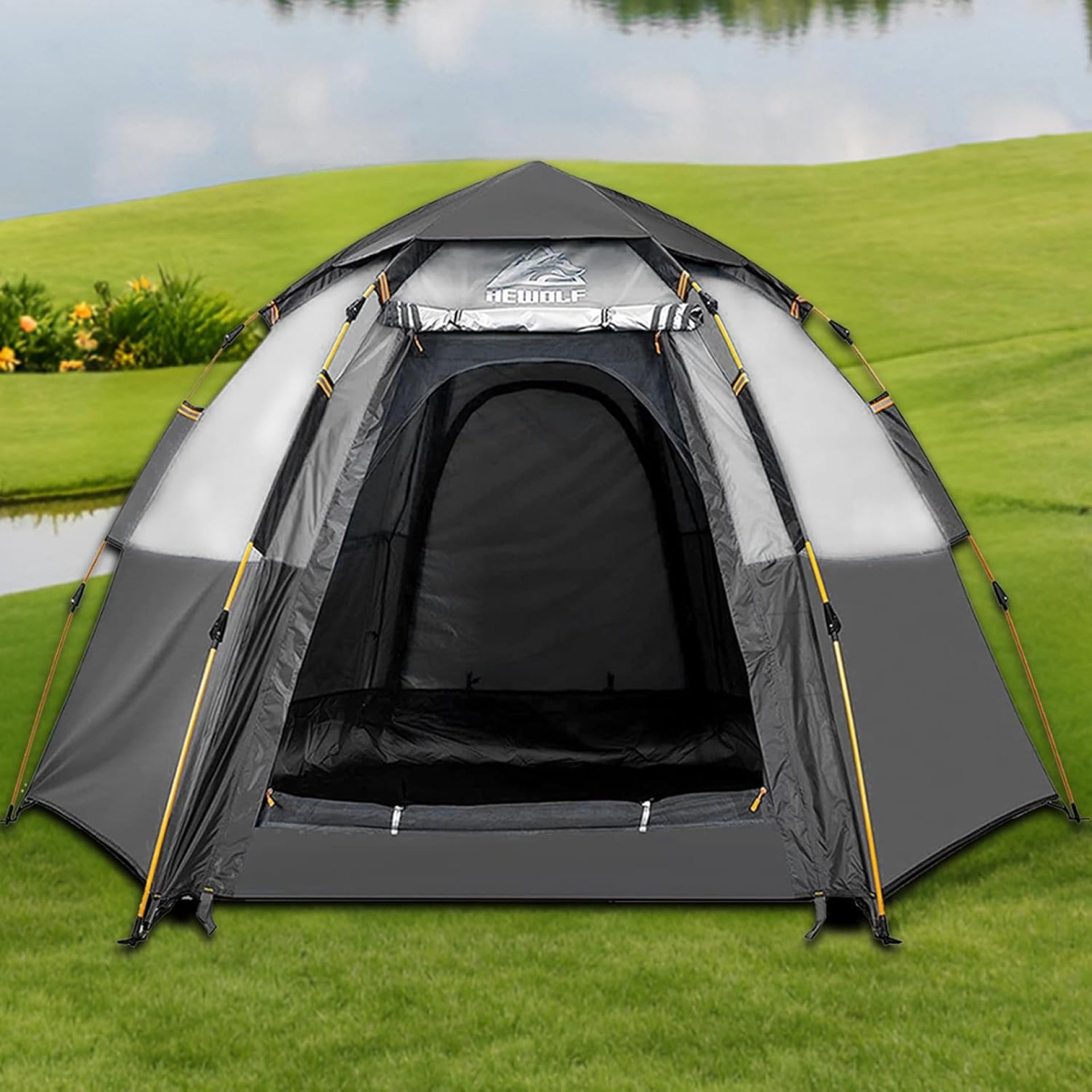 2/3/4 Person Camping Pop Up Tent Waterproof 60 Second Easy Quick Setup 4 Season Dome Tent Reactive Outdoor Tent 3 Second Tent Instant Tent Hexagonal Design for Family Camping Tent 2/3/4 Person Camping Pop Up Tent Waterproof 60 Second Easy Quick Setup 4 Season Dome Tent Reactive Outdoor Tent 3 Second Tent Instant Tent Hexagonal Design for Family Camping Tent