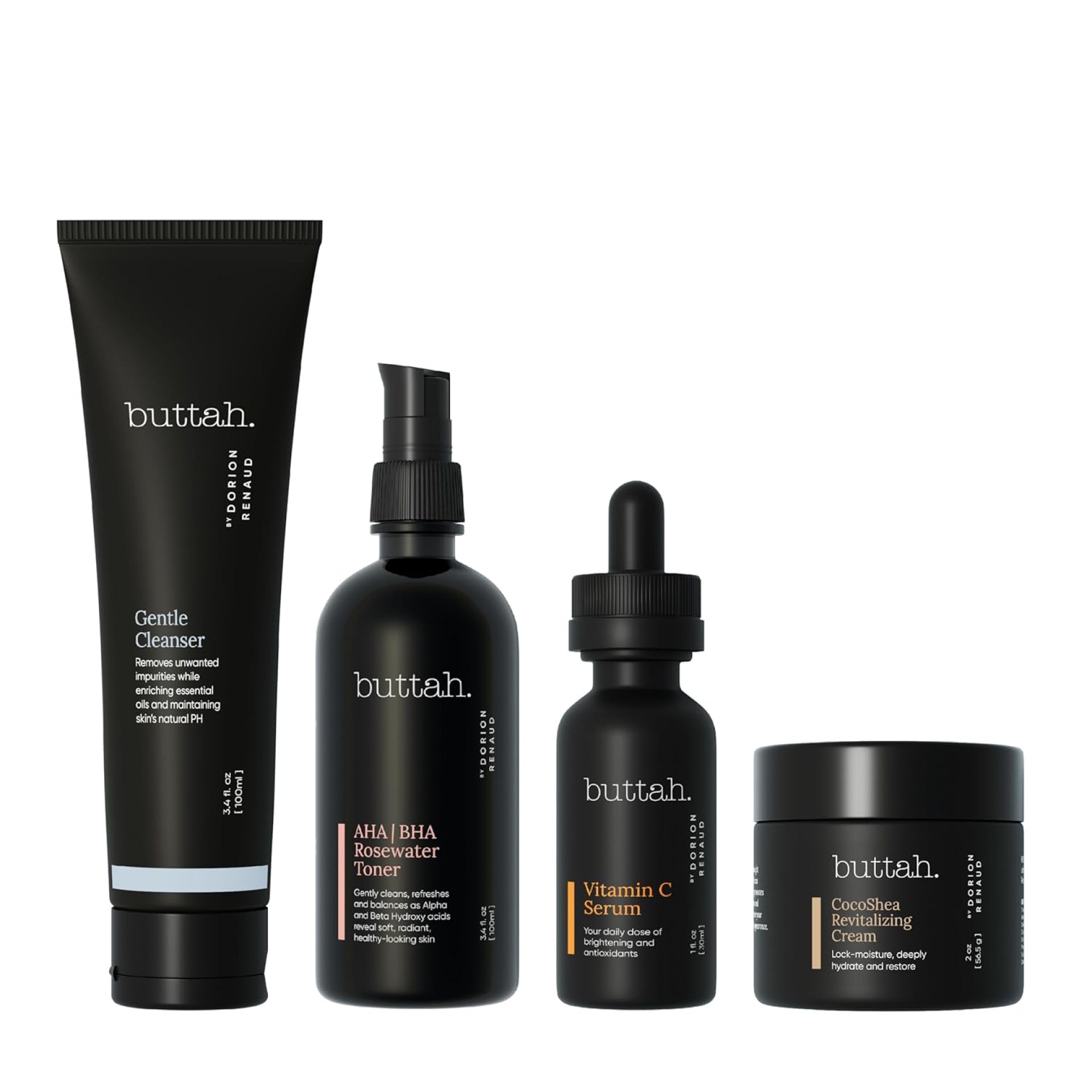 Buttah Skin Supreme Kit for Melanin Rich Skin | CocoShea Revitalizing Cream 2 oz | Vitamin C Serum 1 oz | Cleanser 3.4 oz | Rosewater Toner 3.4 oz | Black Owned Skincare Buttah Skin Supreme Kit for Melanin Rich Skin | CocoShea Revitalizing Cream 2 oz | Vitamin C Serum 1 oz | Cleanser 3.4 oz | Rosewater Toner 3.4 oz | Black Owned Skincare