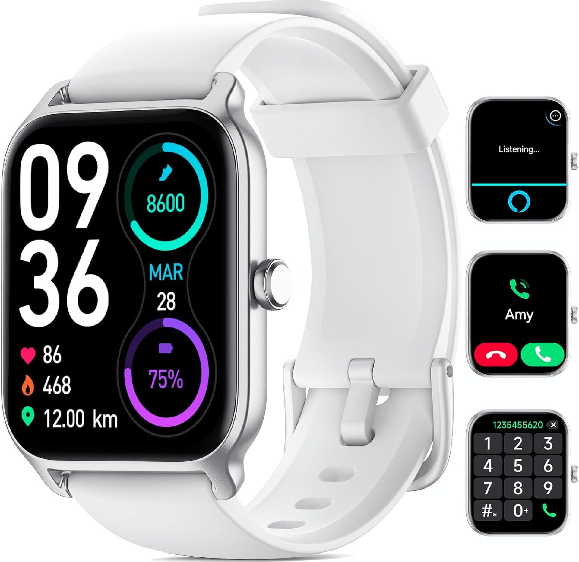 Smart Watch for Women Men, Smartwatch 1.8” Alexa Built-in Fitness Tracker IP68 Waterproof Watch for Women Compatible for Android & iOS with Bluetooth Calls, IP68 Heart Rate/Sleep/SpO2 Monitor, 110+ Smart Watch for Women Men, Smartwatch 1.8” Alexa Built-in Fitness Tracker IP68 Waterproof Watch for Women Compatible for Android & iOS with Bluetooth Calls, IP68 Heart Rate/Sleep/SpO2 Monitor, 110+