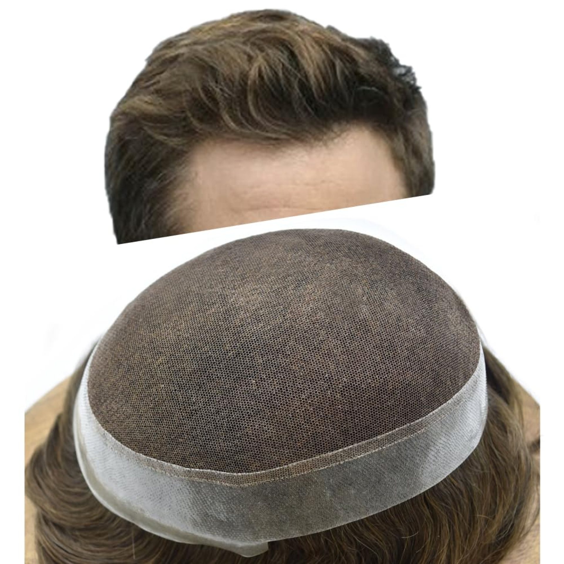 Toupee for Men Hair Piece Soft French Lace Mens Toupee Human Hair Replacement Men Hair System Bleached Knot Brown Natural Hair Wave Men Hair Units 8X10″-130% density#4 Medium Brown Toupee for Men Hair Piece Soft French Lace Mens Toupee Human Hair Replacement Men Hair System Bleached Knot Brown Natural Hair Wave Men Hair Units 8X10″-130% density#4 Medium Brown
