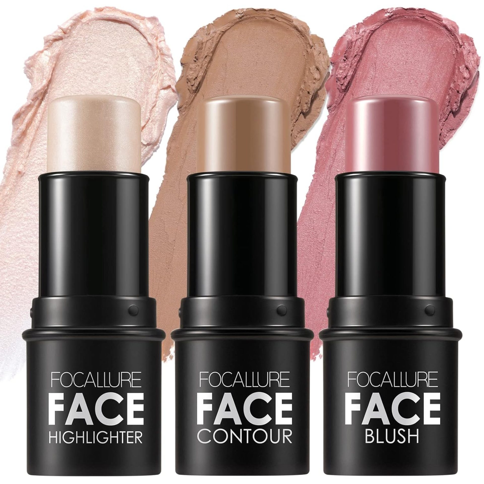 FOCALLURE 3 Pcs Cream Contour Sticks,Shades with Highlighter & Bronzer & Blush,Non-greasy Long-wear Face Contouring Pen,Easy to Sculpt the Face and Create a Lightweight Finishing Makeup,LIGHT-MEDIUM FOCALLURE 3 Pcs Cream Contour Sticks,Shades with Highlighter & Bronzer & Blush,Non-greasy Long-wear Face Contouring Pen,Easy to Sculpt the Face and Create a Lightweight Finishing Makeup,LIGHT-MEDIUM