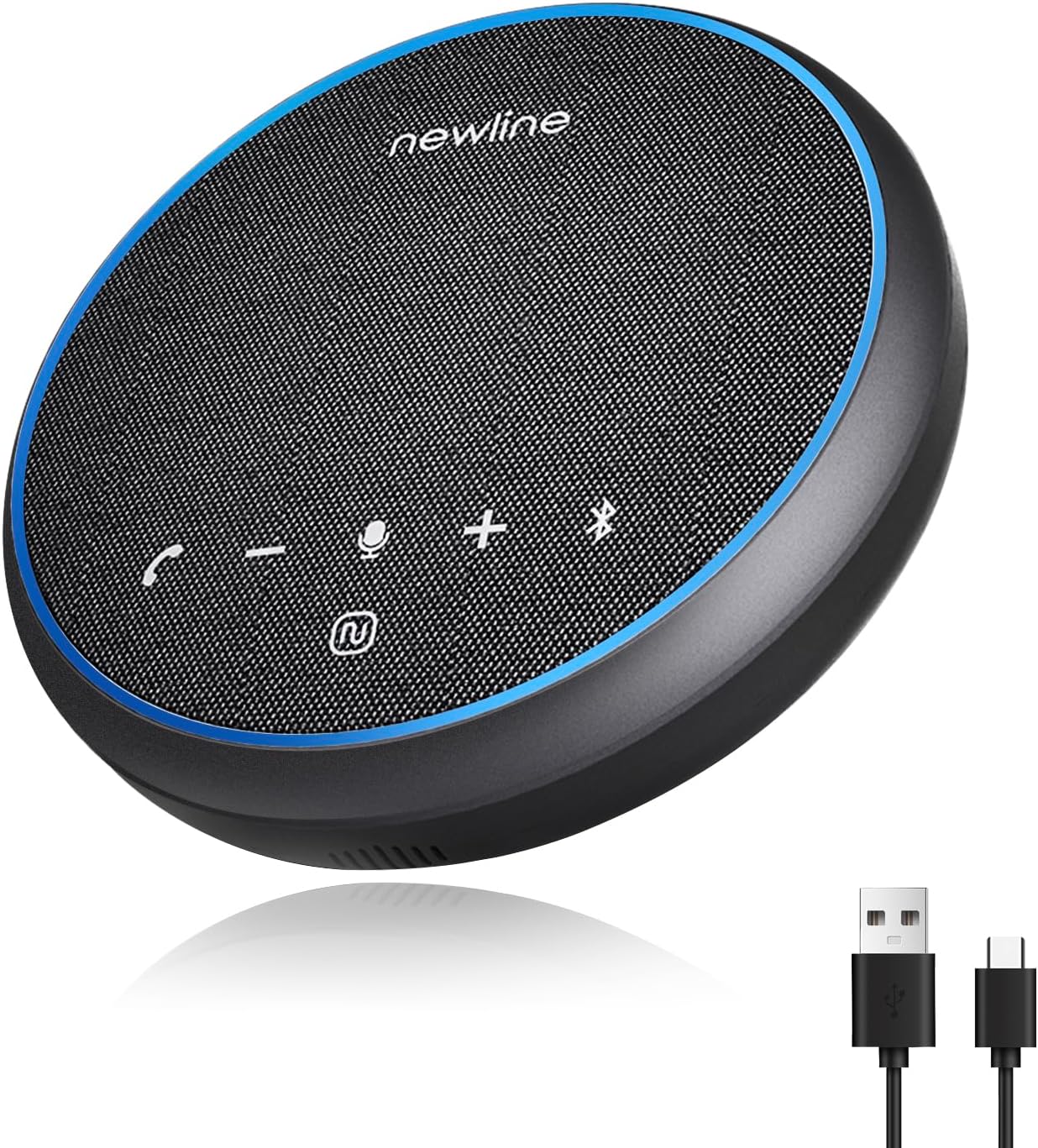 Conference Speaker and Microphone, Bluetooth Speaker with Microphone, 360° Voice Pickup, AI Noise Reduction, Dual Connectivity, USB C Conference Room Microphone for Meetings, NewPie Conference Speaker and Microphone, Bluetooth Speaker with Microphone, 360° Voice Pickup, AI Noise Reduction, Dual Connectivity, USB C Conference Room Microphone for Meetings, NewPie