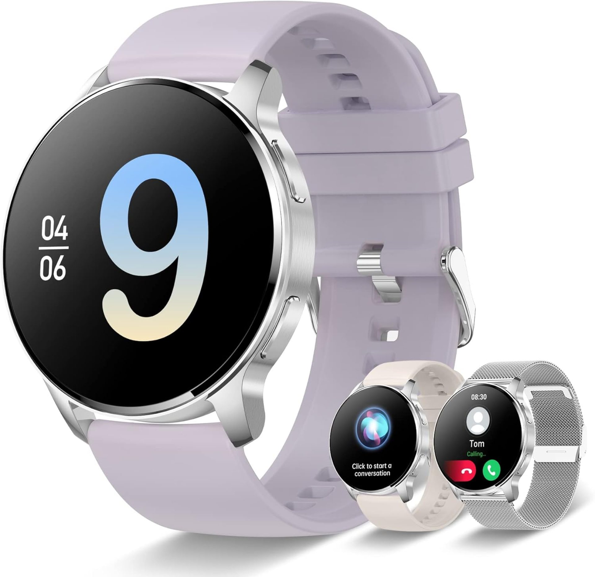 Smart Watch for Women (Answer/Make Call), Fitness Tracker for Android and iOS Phones Waterproof Smartwatch with 1.32″ HD Full Touch Screen AI Voice Control Heart Rate Sleep Monitor Pedometer, Silver Smart Watch for Women (Answer/Make Call), Fitness Tracker for Android and iOS Phones Waterproof Smartwatch with 1.32″ HD Full Touch Screen AI Voice Control Heart Rate Sleep Monitor Pedometer, Silver