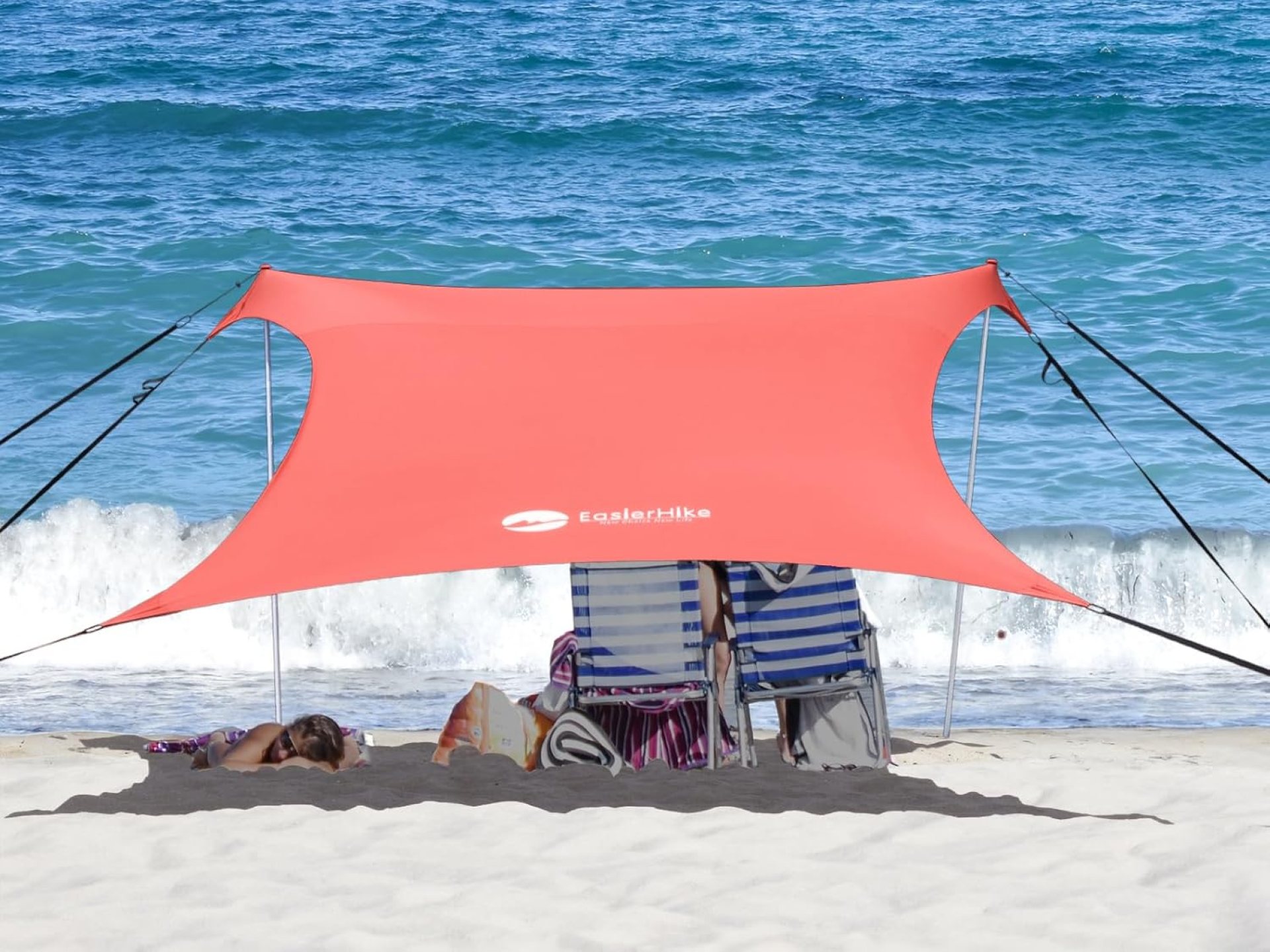 Beach Shade Windproof Design, Sun Shelter UPF50+ Portable Family Tent with 6 Sandbags Anchors 7×7 FT 2 Pole Pop Up Outdoor Shelter for Beach, Camping, Fishing, Backyard and Picnics Beach Shade Windproof Design, Sun Shelter UPF50+ Portable Family Tent with 6 Sandbags Anchors 7×7 FT 2 Pole Pop Up Outdoor Shelter for Beach, Camping, Fishing, Backyard and Picnics