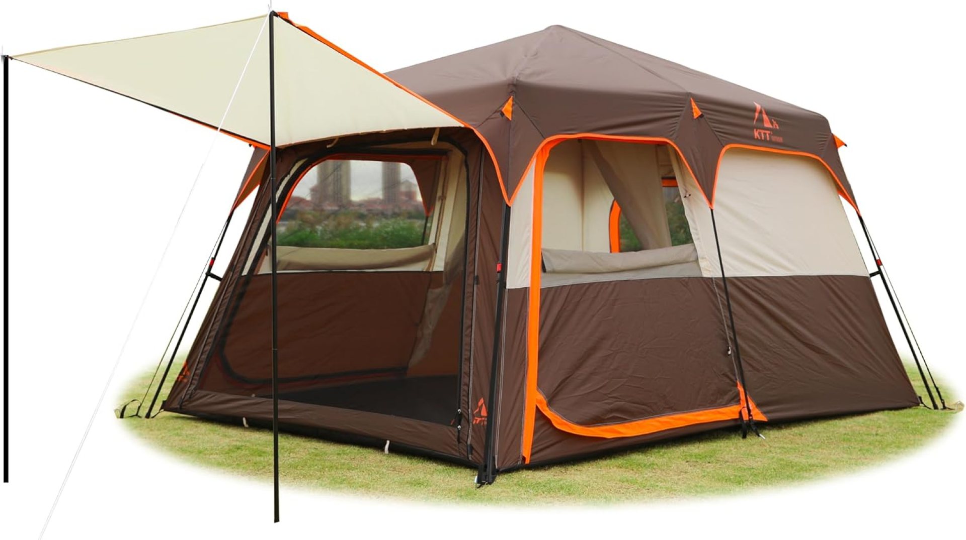 KTT Instant Tent 6-8 Person(C),Large Family Cabin Tents,Automatic Tent Build Quickly in 60S,2 Rooms,2 Top Windows,3 Doors and 3 Windows with Mesh,Waterproof,Big Tents for Outdoor,Picnic,Camping KTT Instant Tent 6-8 Person(C),Large Family Cabin Tents,Automatic Tent Build Quickly in 60S,2 Rooms,2 Top Windows,3 Doors and 3 Windows with Mesh,Waterproof,Big Tents for Outdoor,Picnic,Camping