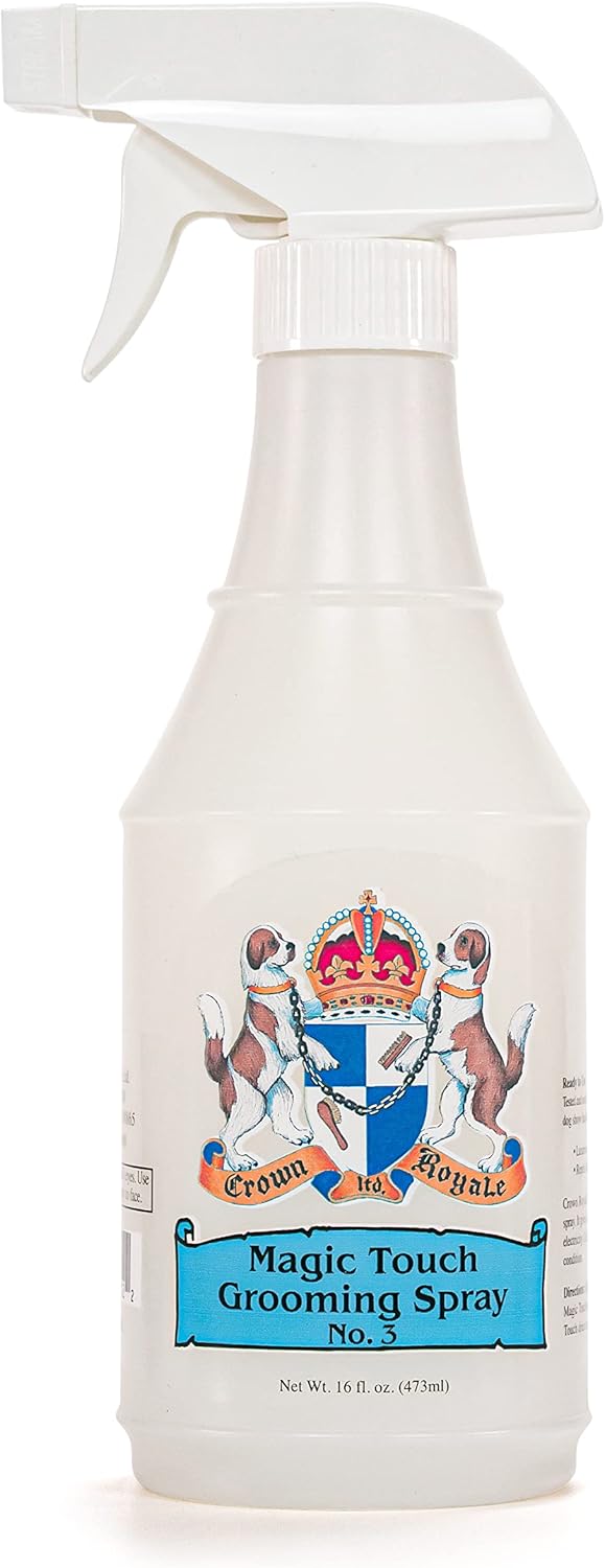 Crown Royale Magic Touch Formula 3 Pet Grooming Spray Ready-to-Use, No Heavy Build-Up, Finishing Spray, Prevents Coat Matting, Formulated with Conditioners, Made in USA, 16 oz Crown Royale Magic Touch Formula 3 Pet Grooming Spray Ready-to-Use, No Heavy Build-Up, Finishing Spray, Prevents Coat Matting, Formulated with Conditioners, Made in USA, 16 oz