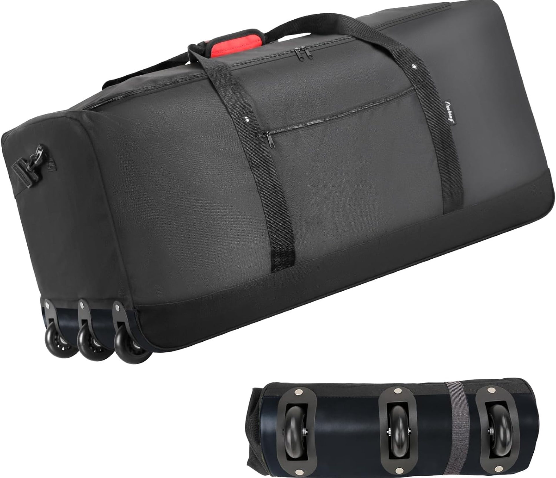 Finnhomy 120L Foldable Rolling Duffel Bag with 3 Wheels, Light Weight Travel Duffel bag with Large Loading Capacity, 32 inch Rolling Duffel bag with Shoulder Strap for Travel Camping Sports Finnhomy 120L Foldable Rolling Duffel Bag with 3 Wheels, Light Weight Travel Duffel bag with Large Loading Capacity, 32 inch Rolling Duffel bag with Shoulder Strap for Travel Camping Sports