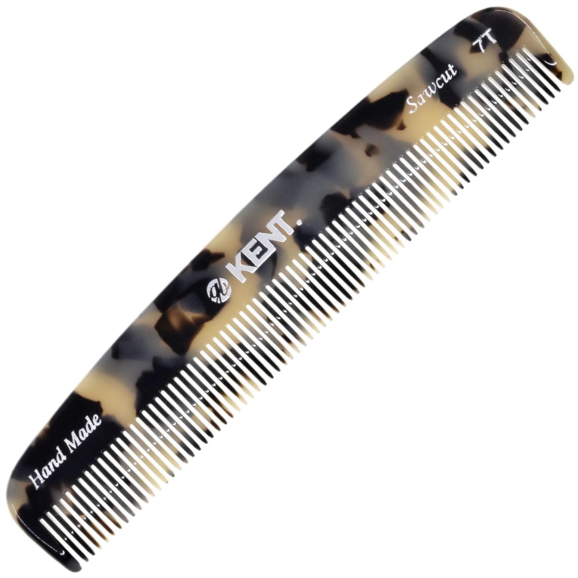 Kent 7T TW All Fine Tooth Pocket Comb for Men – Handmade Hair Comb for Men for Everyday Grooming and Styling – Travel Comb for Hair Care, Mustache and Beard Care, Use Dry or with Balms, Saw Cut and Kent 7T TW All Fine Tooth Pocket Comb for Men – Handmade Hair Comb for Men for Everyday Grooming and Styling – Travel Comb for Hair Care, Mustache and Beard Care, Use Dry or with Balms, Saw Cut and