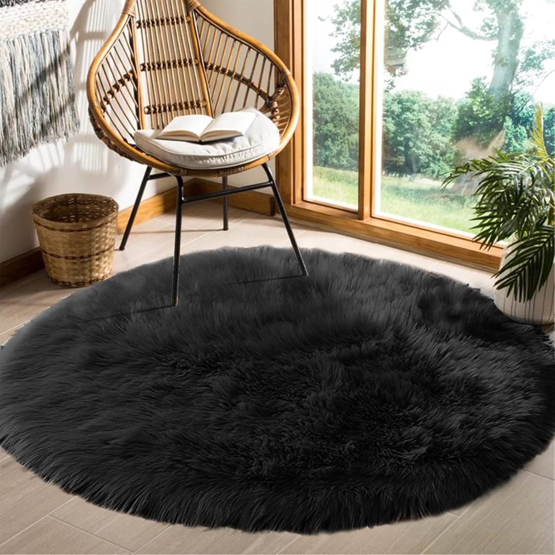 Goolela Round Area Rugs 6ft Black Circle Rugs for Bedroom Shaggy Circular Rug for Living Room Fluffy Plush Shag Rug Washable Faux Fur Rug for Play Tent Home Decor Goolela Round Area Rugs 6ft Black Circle Rugs for Bedroom Shaggy Circular Rug for Living Room Fluffy Plush Shag Rug Washable Faux Fur Rug for Play Tent Home Decor