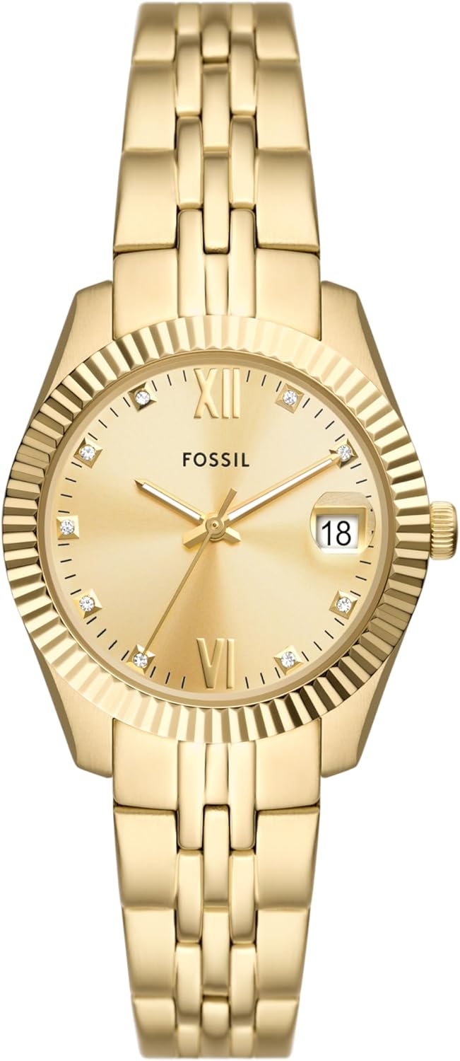 Fossil Women’s Scarlette Mini Quartz Stainless Steel Three-Hand Watch, Color: Gold/Gold (Model: ES5338) Fossil Women’s Scarlette Mini Quartz Stainless Steel Three-Hand Watch, Color: Gold/Gold (Model: ES5338)