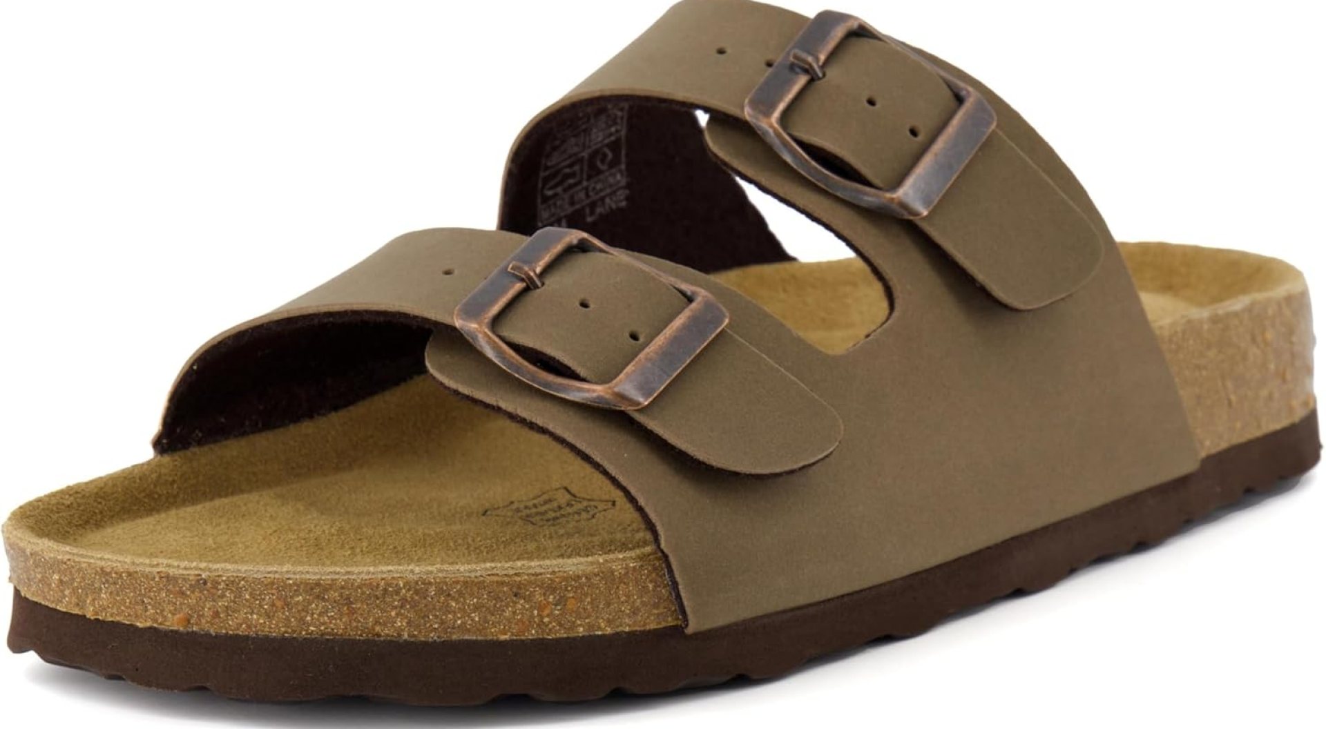 CUSHIONAIRE Lane Cork Footbed Sandals for Women – Comfortable Double Buckle Slip-On with Genuine Suede Footbed & Arch Support Slides for Women Footwear CUSHIONAIRE Lane Cork Footbed Sandals for Women – Comfortable Double Buckle Slip-On with Genuine Suede Footbed & Arch Support Slides for Women Footwear