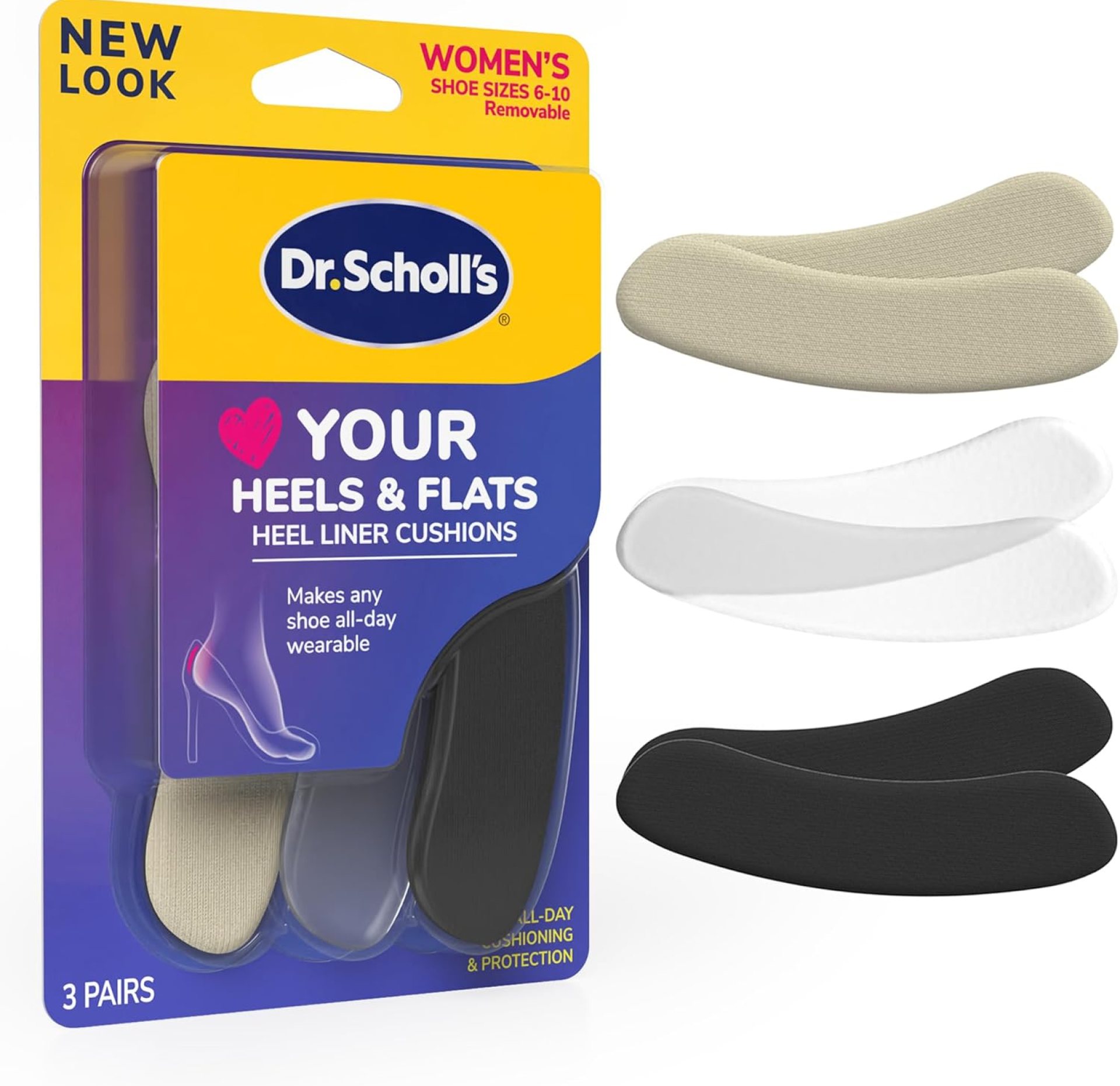 Dr. Scholl’s® Love Your Heels & Flats Heel Liner Cushions, Helps Prevent Uncomfortable Shoe Rubbing at The Heel and Helps Prevent Shoe Slipping for Shoes That are Too Big, 3 Pair Dr. Scholl’s® Love Your Heels & Flats Heel Liner Cushions, Helps Prevent Uncomfortable Shoe Rubbing at The Heel and Helps Prevent Shoe Slipping for Shoes That are Too Big, 3 Pair