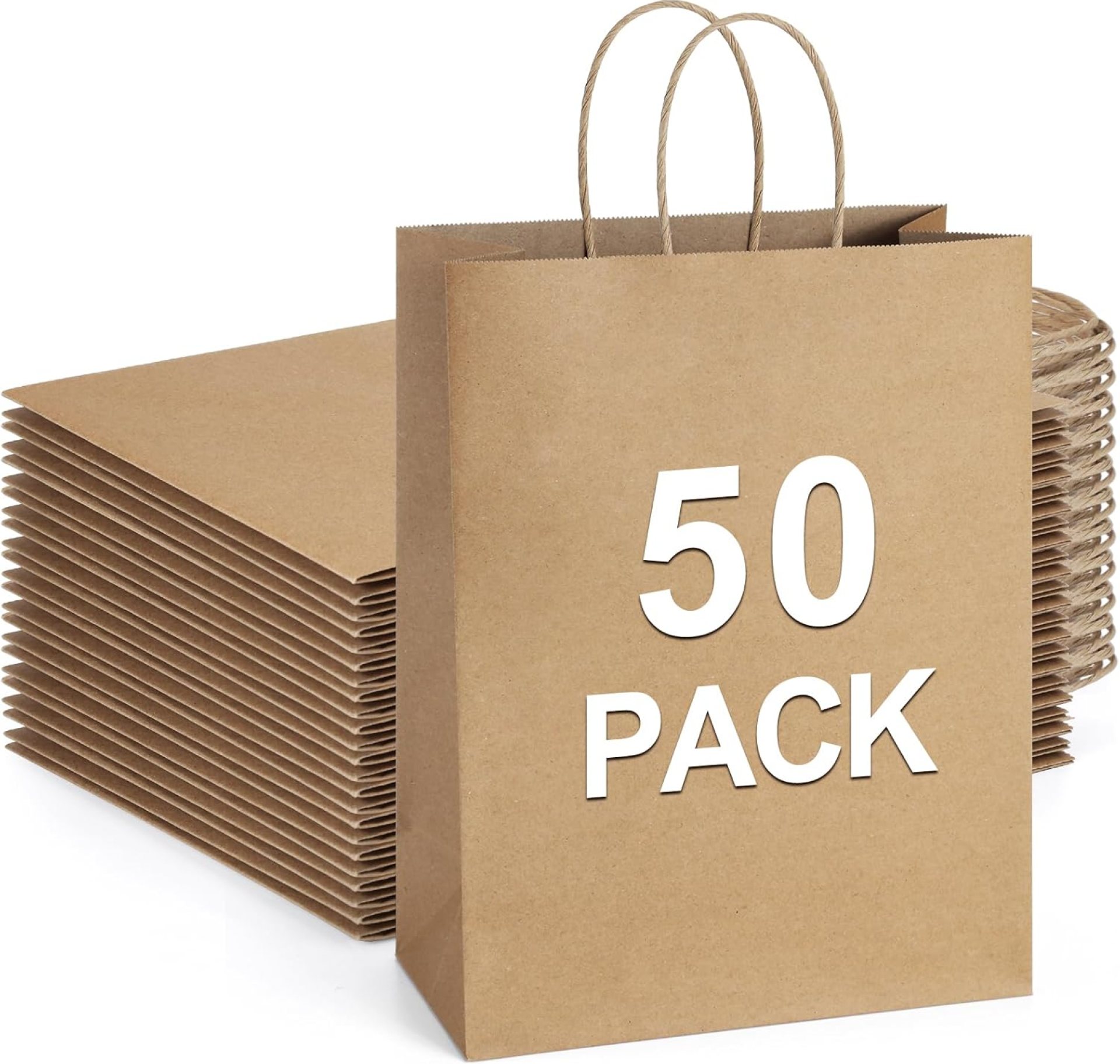 BagDream Gift Bags 10x5x13 50Pcs Brown Kraft Paper With Handles – Merchandise, Retail, Party Favor, Shopping Bulk 100% Recycled Paper Sacks BagDream Gift Bags 10x5x13 50Pcs Brown Kraft Paper With Handles – Merchandise, Retail, Party Favor, Shopping Bulk 100% Recycled Paper Sacks