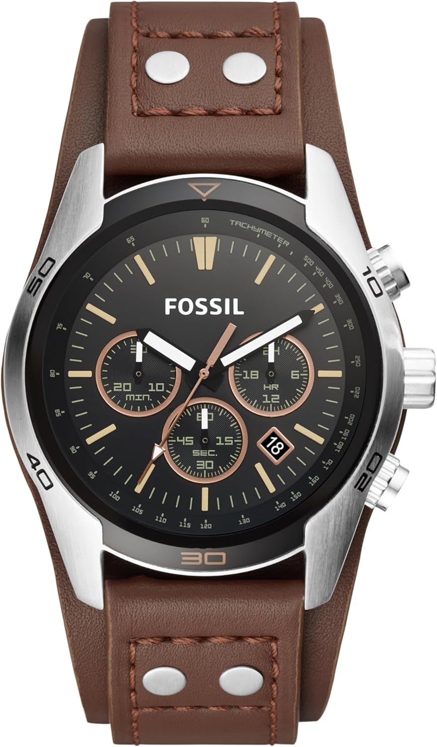 Fossil Men’s Coachman Quartz Stainless Steel and Leather Chronograph Watch Fossil Men’s Coachman Quartz Stainless Steel and Leather Chronograph Watch