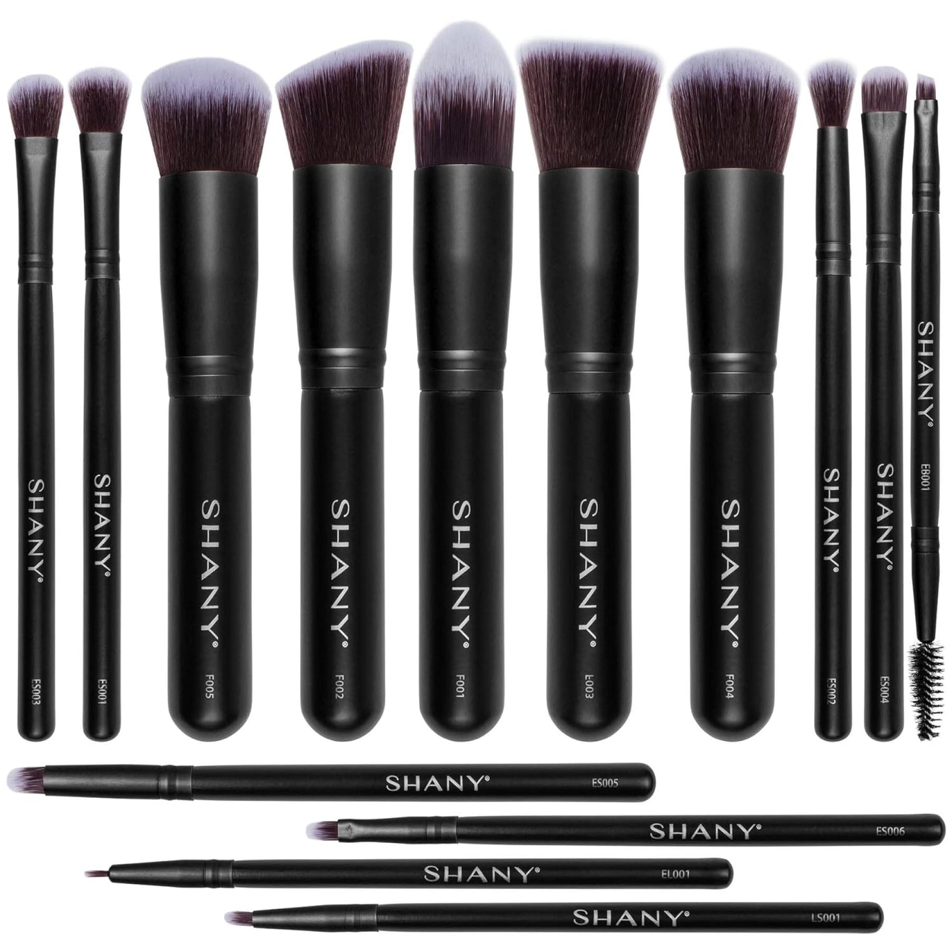 SHANY Makeup Brushes – Black Bombshell – 14-Piece Brush Set – Foundation Powder Concealers Eye Shadows Makeup brushes – Complete Kabuki Makeup Brush Set in Black – 14 PCS SHANY Makeup Brushes – Black Bombshell – 14-Piece Brush Set – Foundation Powder Concealers Eye Shadows Makeup brushes – Complete Kabuki Makeup Brush Set in Black – 14 PCS