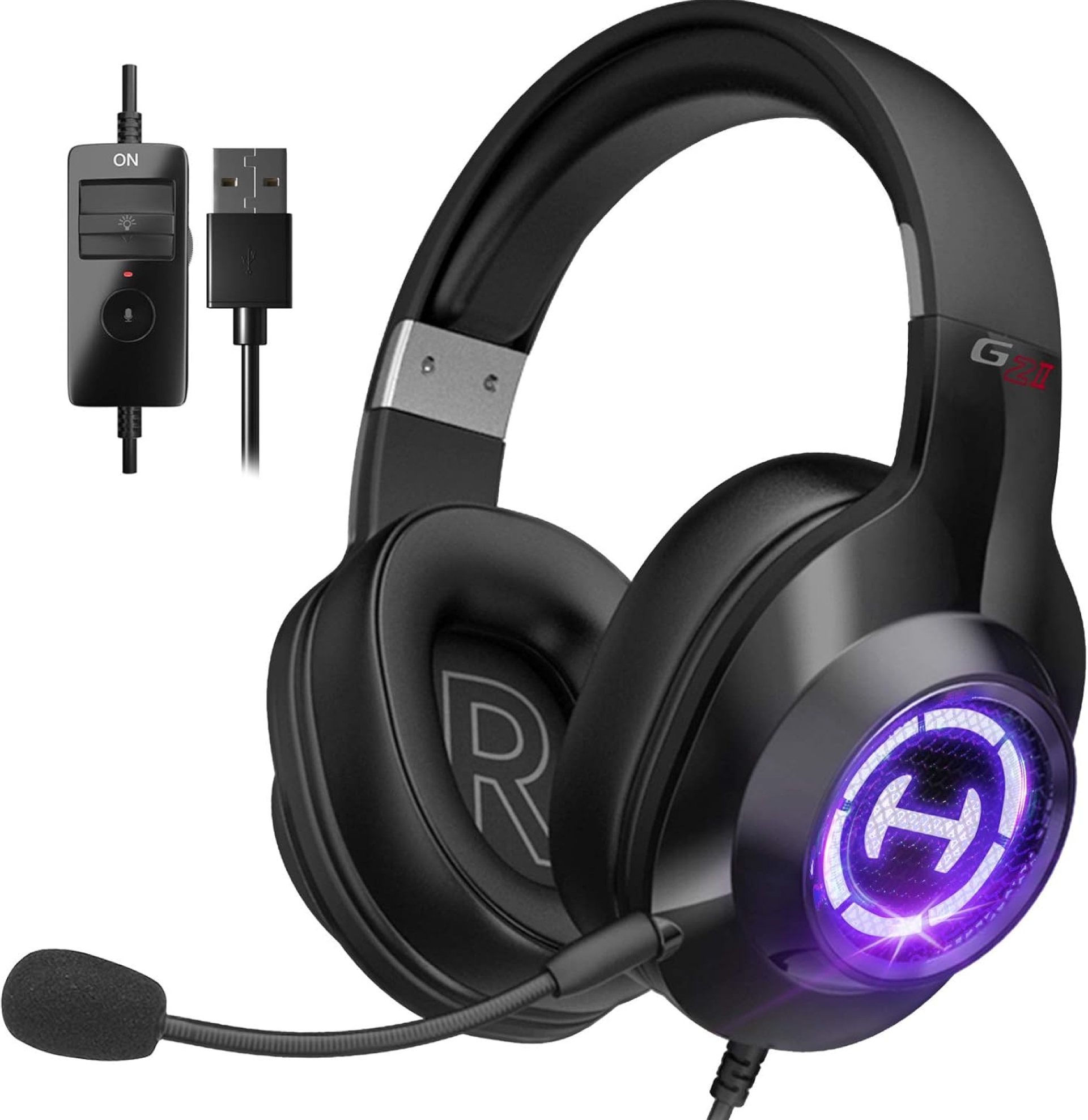 Edifier G2II Gaming Headset for PC PS4 USB Wired Gaming Headphones with 7.1 Surround Sound with Noise Canceling Microphone and RGB Light 50mm Driver Compatible with Mac Desktop PC Black Edifier G2II Gaming Headset for PC PS4 USB Wired Gaming Headphones with 7.1 Surround Sound with Noise Canceling Microphone and RGB Light 50mm Driver Compatible with Mac Desktop PC Black