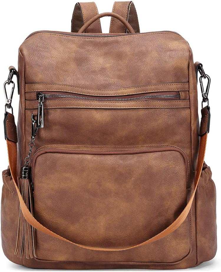 CLUCI Backpack Purse for Women Large Womens Backpack Leather Travel Backpack Fashion Backpack Purse Designer Ladies Shoulder Bags with Tassel Two-toned Brown CLUCI Backpack Purse for Women Large Womens Backpack Leather Travel Backpack Fashion Backpack Purse Designer Ladies Shoulder Bags with Tassel Two-toned Brown