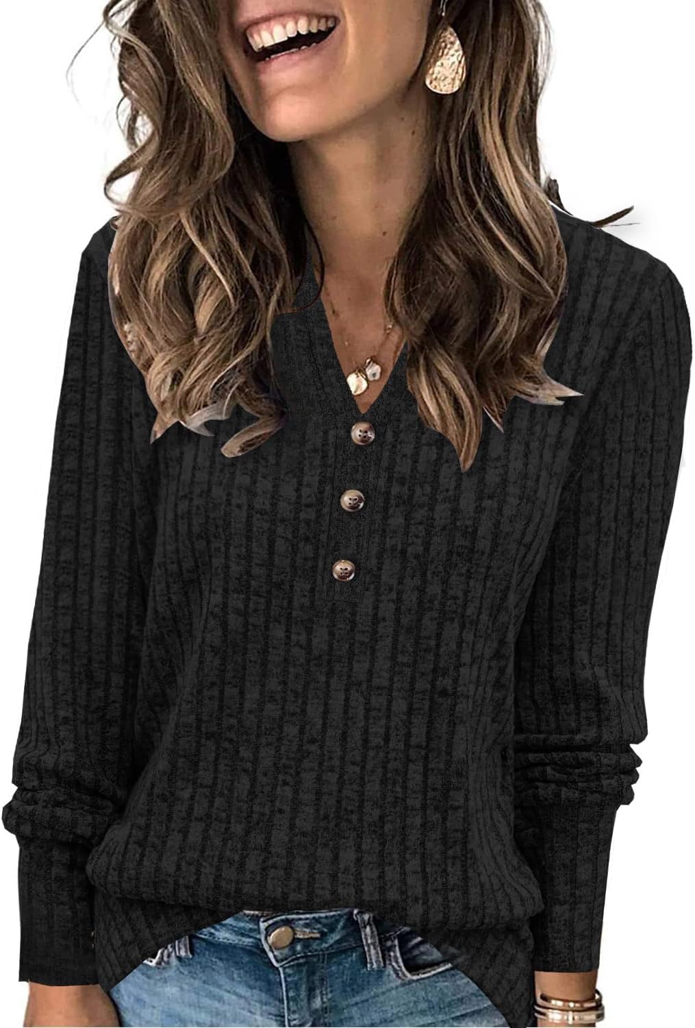 Sweaters for Women Fashion Long Sleeve Tops Pullover V Neck Casual Loose Sweatshirt Sweaters for Women Fashion Long Sleeve Tops Pullover V Neck Casual Loose Sweatshirt