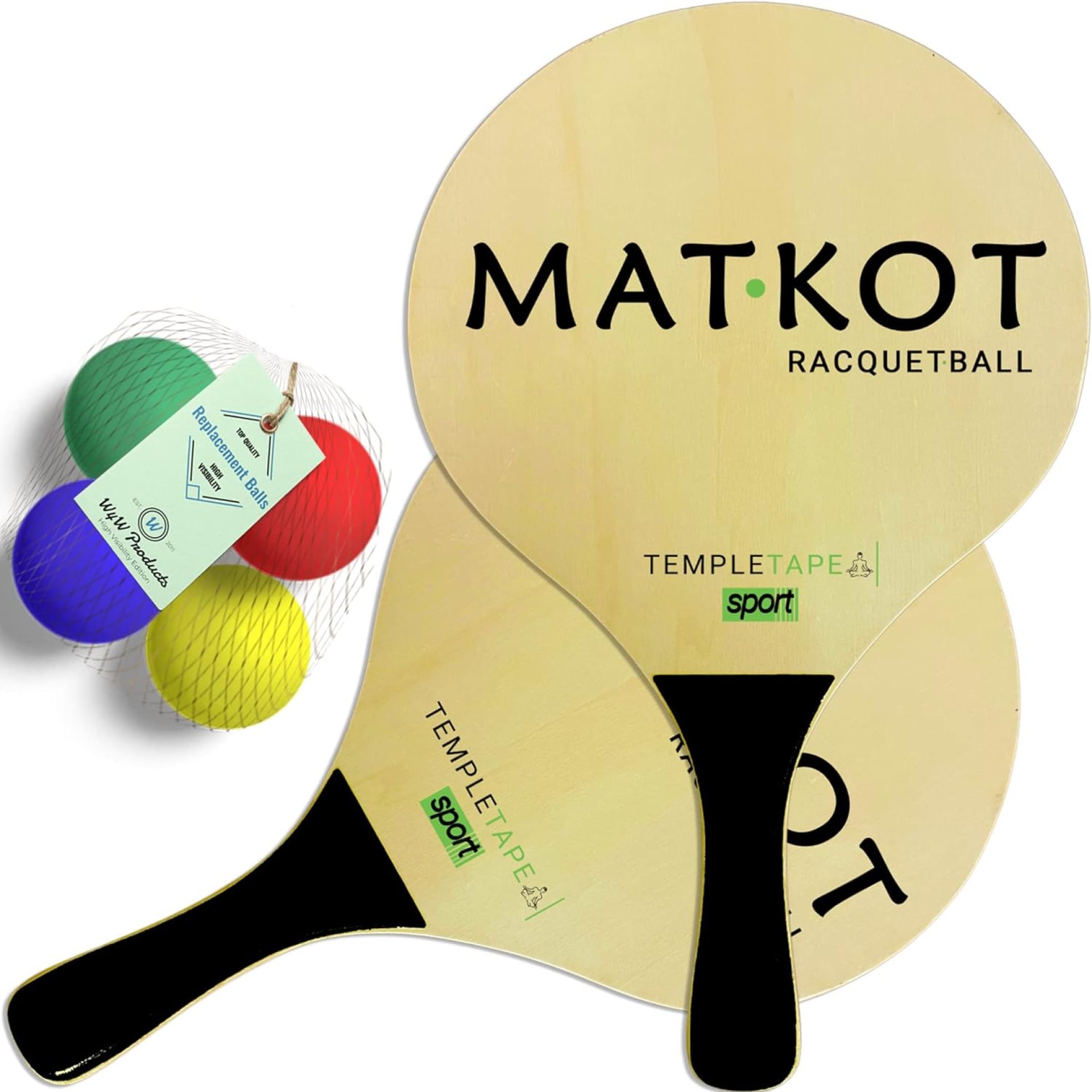 W4W Kadima Beach Paddle Ball Racket Set – Bundle Pack Includes 4 Balls & 2 Paddles W4W Kadima Beach Paddle Ball Racket Set – Bundle Pack Includes 4 Balls & 2 Paddles