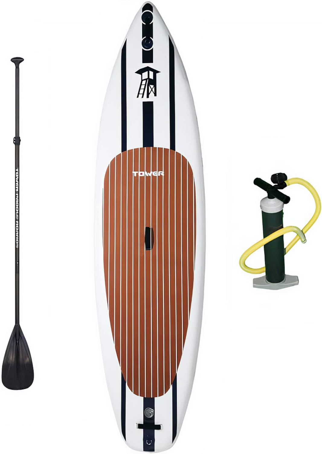 TOWER Inflatable 10’4” Stand Up Paddle Board – (6 Inches Thick) – Universal SUP Wide Stance – Premium SUP Bundle (Pump & Adjustable Paddle Included) – Non-Slip Deck – Youth and Adult TOWER Inflatable 10’4” Stand Up Paddle Board – (6 Inches Thick) – Universal SUP Wide Stance – Premium SUP Bundle (Pump & Adjustable Paddle Included) – Non-Slip Deck – Youth and Adult