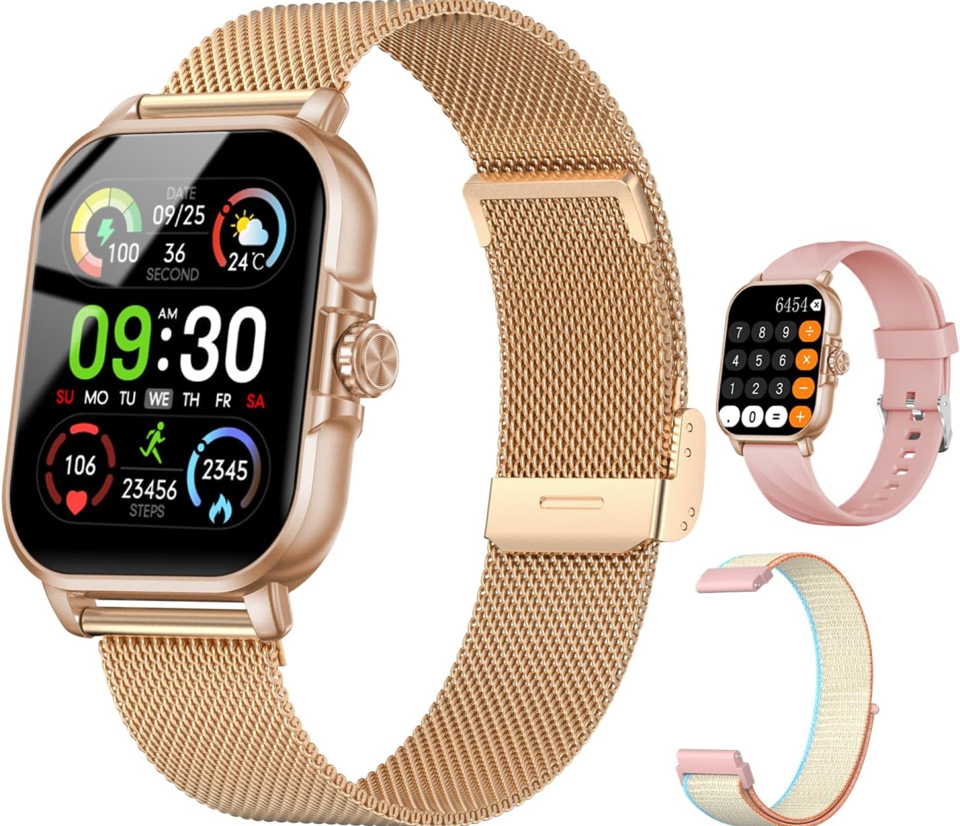 Smart Watches for Women Men Fitness Tracker Watch 2.04 HD Screen Sport Watch with ChatGpt AI Voice 3 Bands Step Counter 24/7 Heart Rate Sleep Monitor Smartwatch for Android iOS (Rose Gold) Smart Watches for Women Men Fitness Tracker Watch 2.04 HD Screen Sport Watch with ChatGpt AI Voice 3 Bands Step Counter 24/7 Heart Rate Sleep Monitor Smartwatch for Android iOS (Rose Gold)