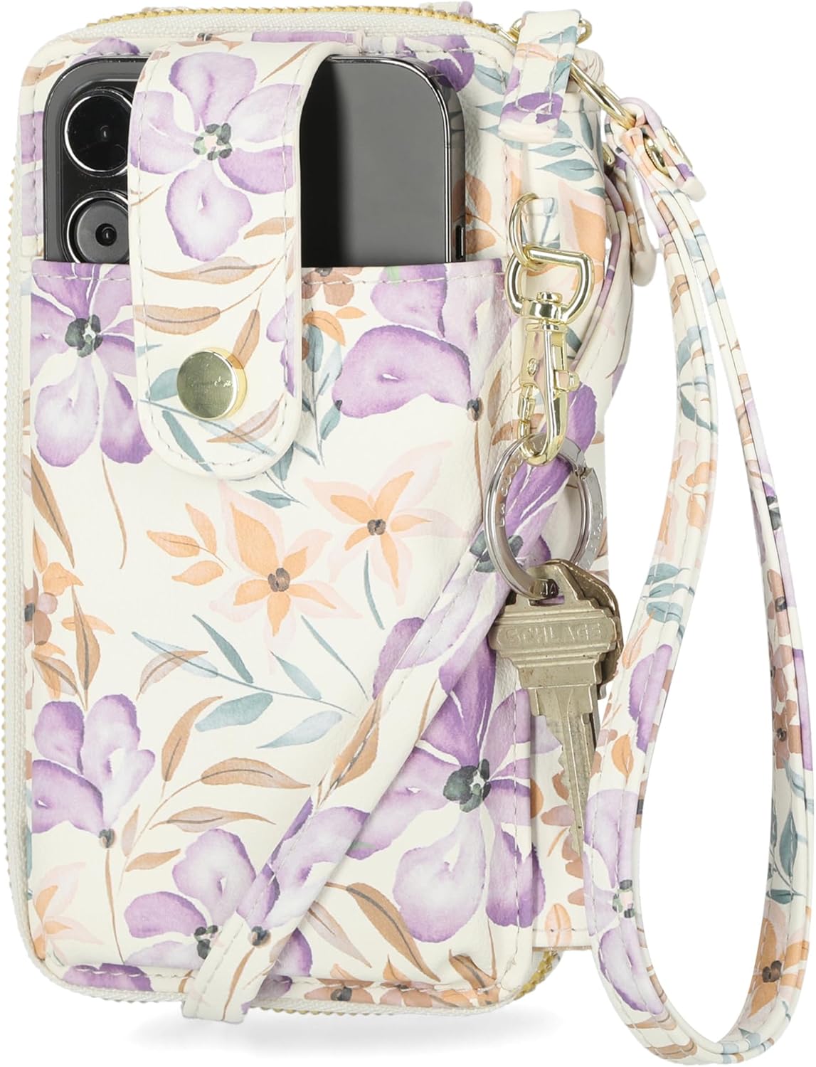 Mundi Jacqui RFID Blocking Crossbody Wallet Bag for Women, Compact Travel Size Cell Phone Holder Purse Vegan Leather, Floral Wish Mundi Jacqui RFID Blocking Crossbody Wallet Bag for Women, Compact Travel Size Cell Phone Holder Purse Vegan Leather, Floral Wish