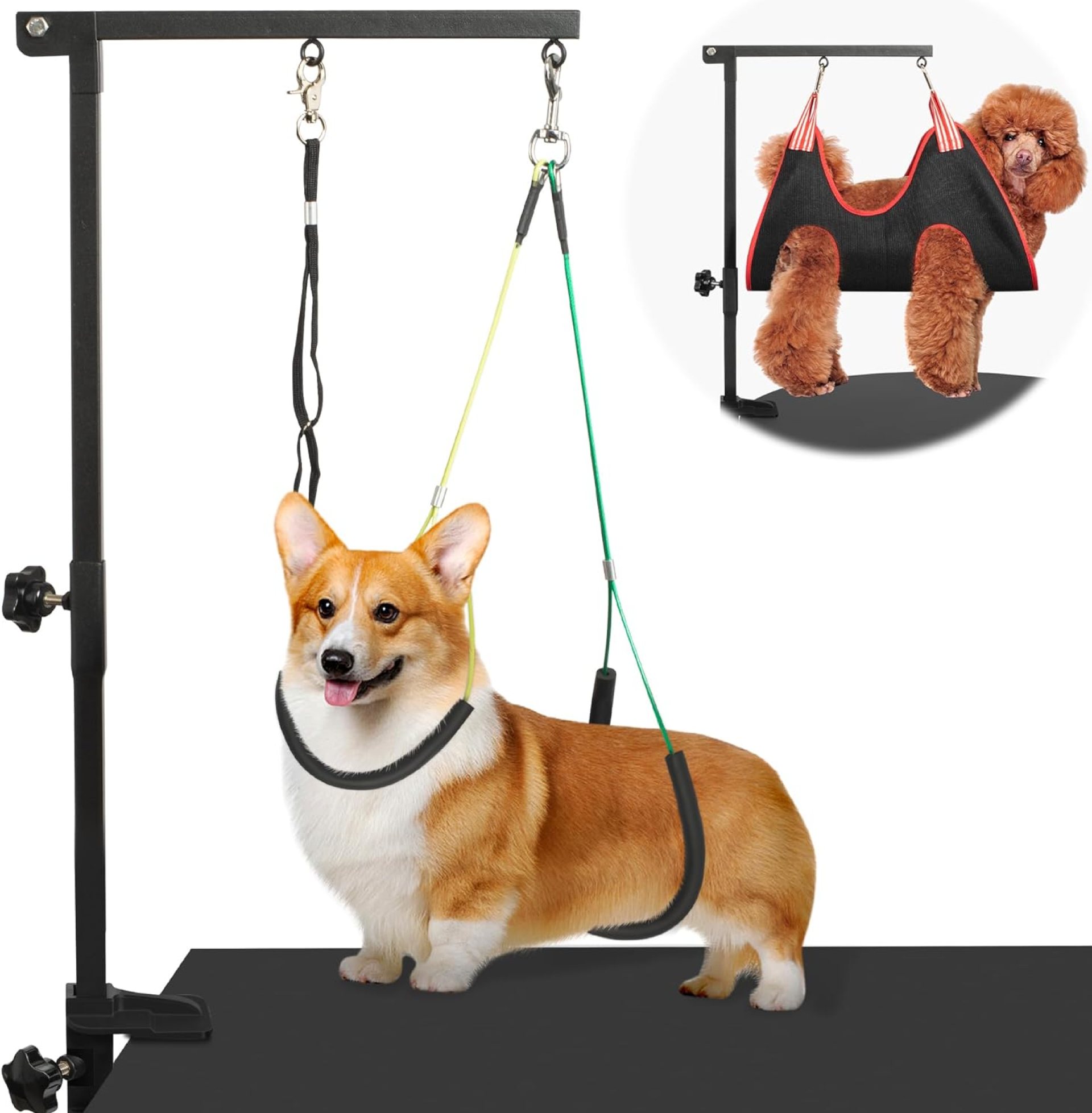Dog Grooming Arm with Pet Grooming Hammock, getlstub 35″ Pet Grooming Table Arm with Adjustable No Sit Haunch Holders, Dog Grooming Stand with Loop Noose for Small and Medium Pets Dog Grooming Arm with Pet Grooming Hammock, getlstub 35″ Pet Grooming Table Arm with Adjustable No Sit Haunch Holders, Dog Grooming Stand with Loop Noose for Small and Medium Pets