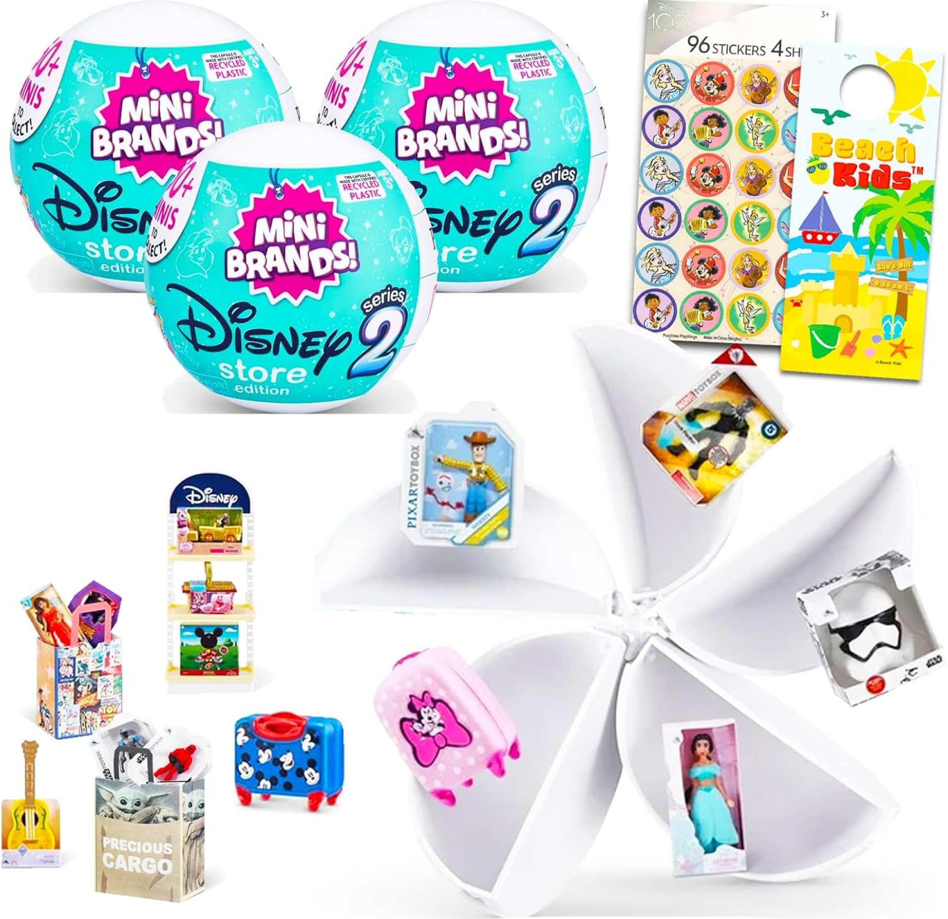 Disney Mini Brands Blind Bag Set – Bundle of 3 Mystery Toys, Stickers, More | Series 2 Miniature Balls Party Favors for Kids Disney Mini Brands Blind Bag Set – Bundle of 3 Mystery Toys, Stickers, More | Series 2 Miniature Balls Party Favors for Kids