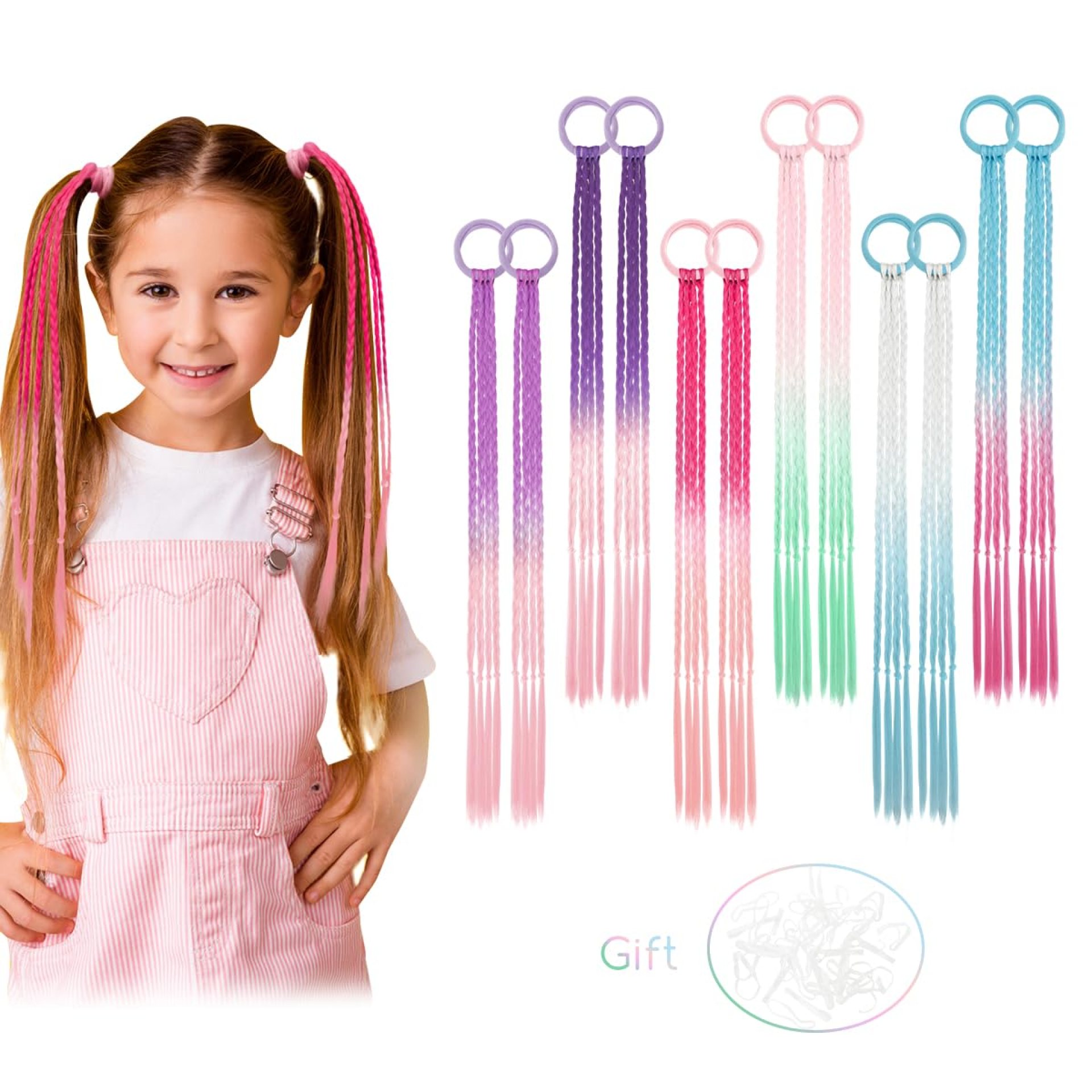 Dreamlover Hair Accessories for Girls, Colored Hair Extensions for Kids, Hair Stuff for Girls, Crazy Hair Day Accessories, 12 Pieces Dreamlover Hair Accessories for Girls, Colored Hair Extensions for Kids, Hair Stuff for Girls, Crazy Hair Day Accessories, 12 Pieces
