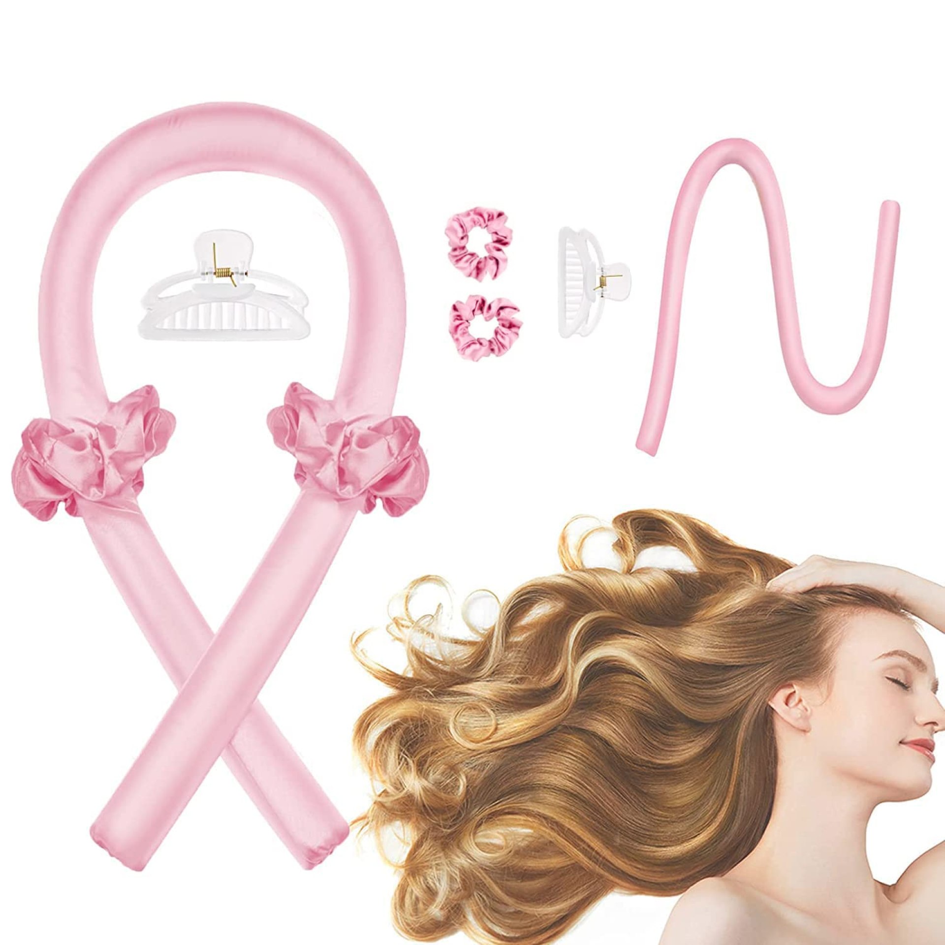 CORATED Heatless Curling Rod Headband, No Heat Silk Ribbon Rollers for Overnight Sleeping Curls, Styling Kit with Hair Clips and Scrunchie CORATED Heatless Curling Rod Headband, No Heat Silk Ribbon Rollers for Overnight Sleeping Curls, Styling Kit with Hair Clips and Scrunchie