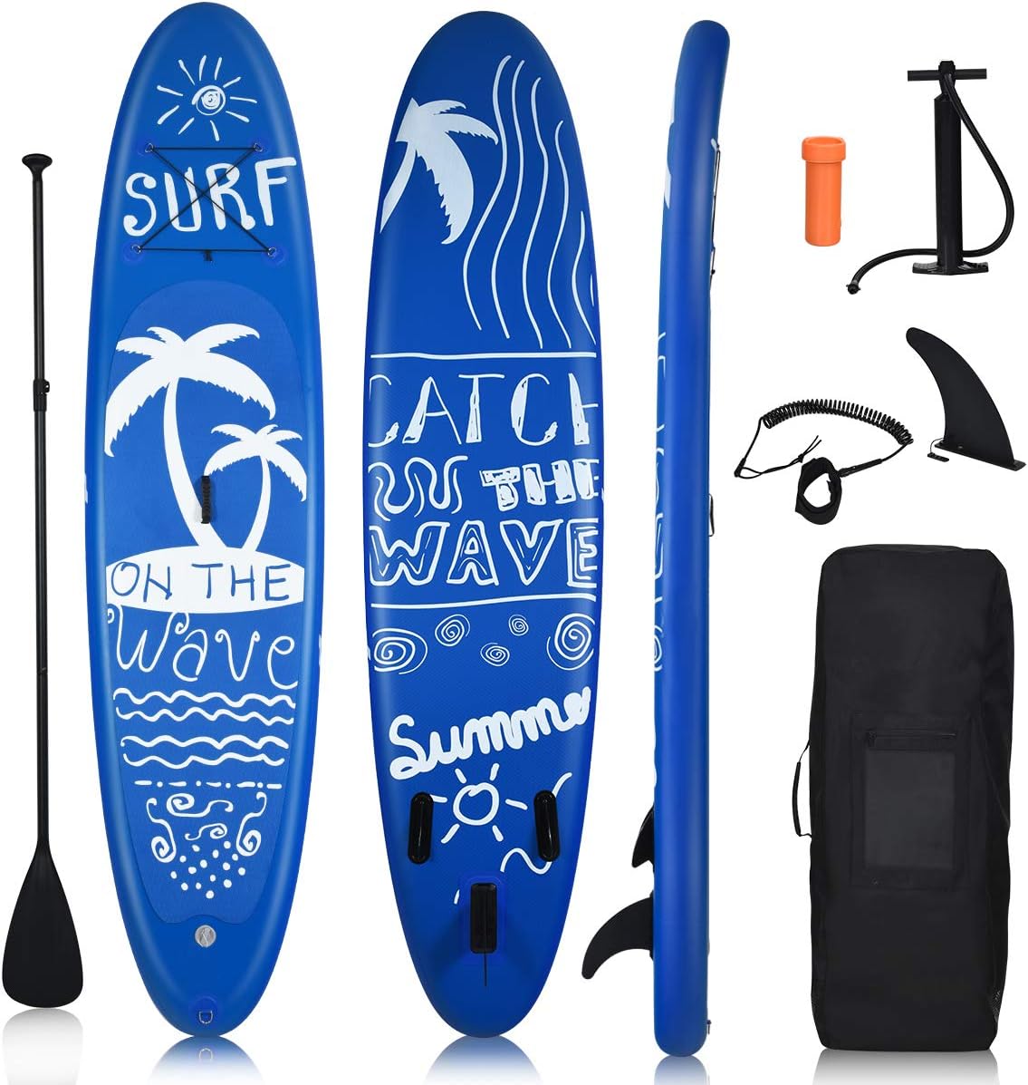 GYMAX Paddle Board, 9.8’/10’/11′ x 6″ Inflatable Stand Up Paddle Board with SUP Accessories, Removable Fin, Paddle, Pump, Leash & Carry Bag, Blow Up Paddle Boards Standing Boat for Adults, Youth GYMAX Paddle Board, 9.8’/10’/11′ x 6″ Inflatable Stand Up Paddle Board with SUP Accessories, Removable Fin, Paddle, Pump, Leash & Carry Bag, Blow Up Paddle Boards Standing Boat for Adults, Youth