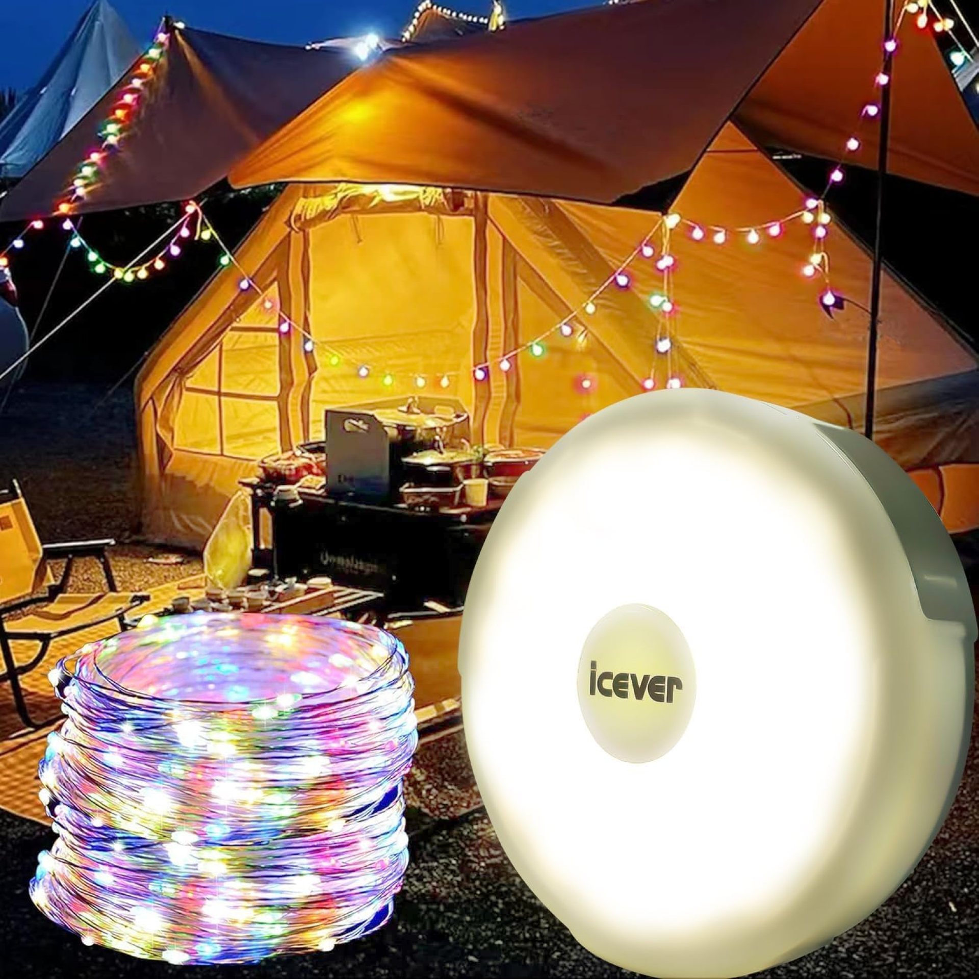Camping String Lights, Rechargeable Waterproof Hanging Lamp Portable LED Light for Outdoor Camping Awning Tent Garden Party Yard Festival Decor (16.4FT 5 Lighting Modes) Camping String Lights, Rechargeable Waterproof Hanging Lamp Portable LED Light for Outdoor Camping Awning Tent Garden Party Yard Festival Decor (16.4FT 5 Lighting Modes)