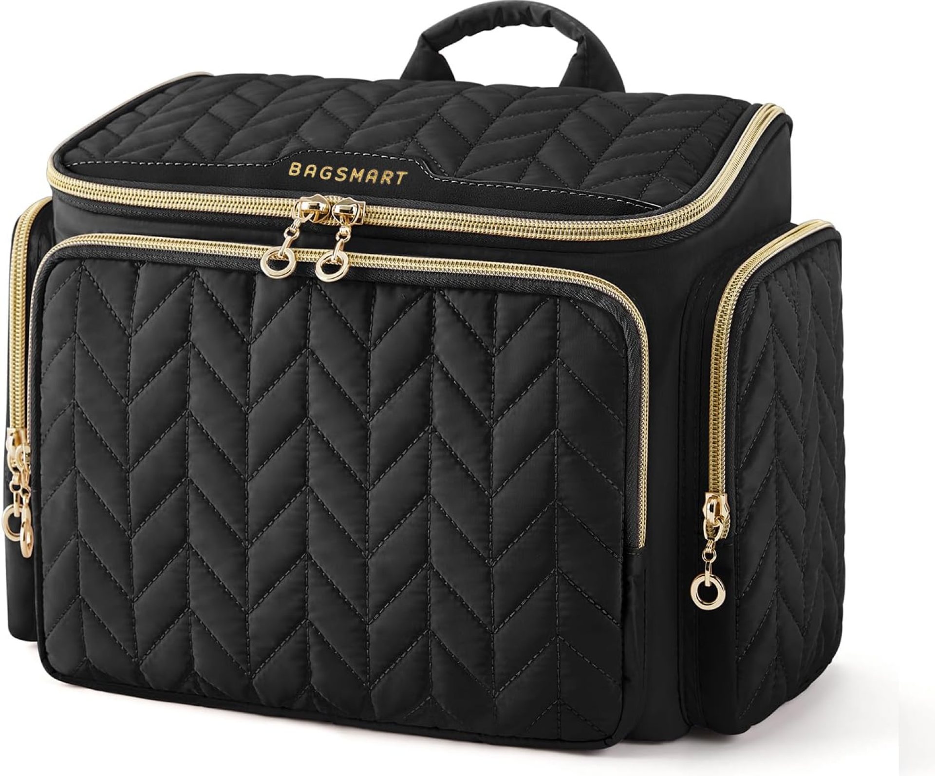 BAGSMART Travel Toiletry Bag, Large Wide-open Travel Bag for Toiletries, Makeup Cosmetic Travel Bag with Handle-Black BAGSMART Travel Toiletry Bag, Large Wide-open Travel Bag for Toiletries, Makeup Cosmetic Travel Bag with Handle-Black