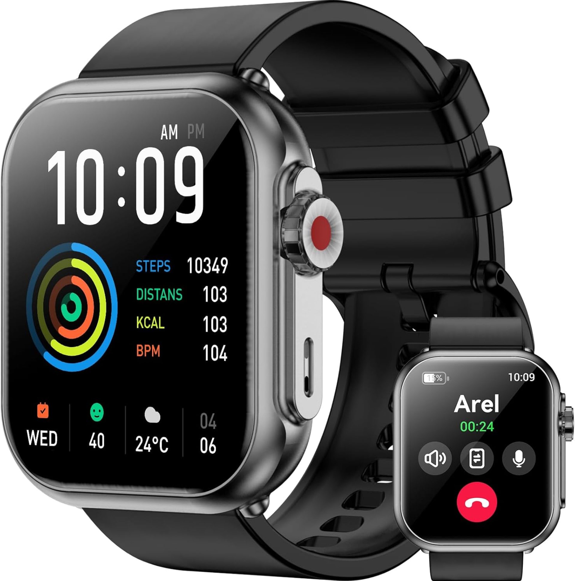 Smart Watch, 1.85″ HD Smartwatches for Men Women, 1000 mAh Battery High Capacity, 110+ Sport Modes with Fitness Tracker Watch, IP68 Waterproof, Heart Rate/Sleep Monitor, Fitness Watch for Android/iOS Smart Watch, 1.85″ HD Smartwatches for Men Women, 1000 mAh Battery High Capacity, 110+ Sport Modes with Fitness Tracker Watch, IP68 Waterproof, Heart Rate/Sleep Monitor, Fitness Watch for Android/iOS