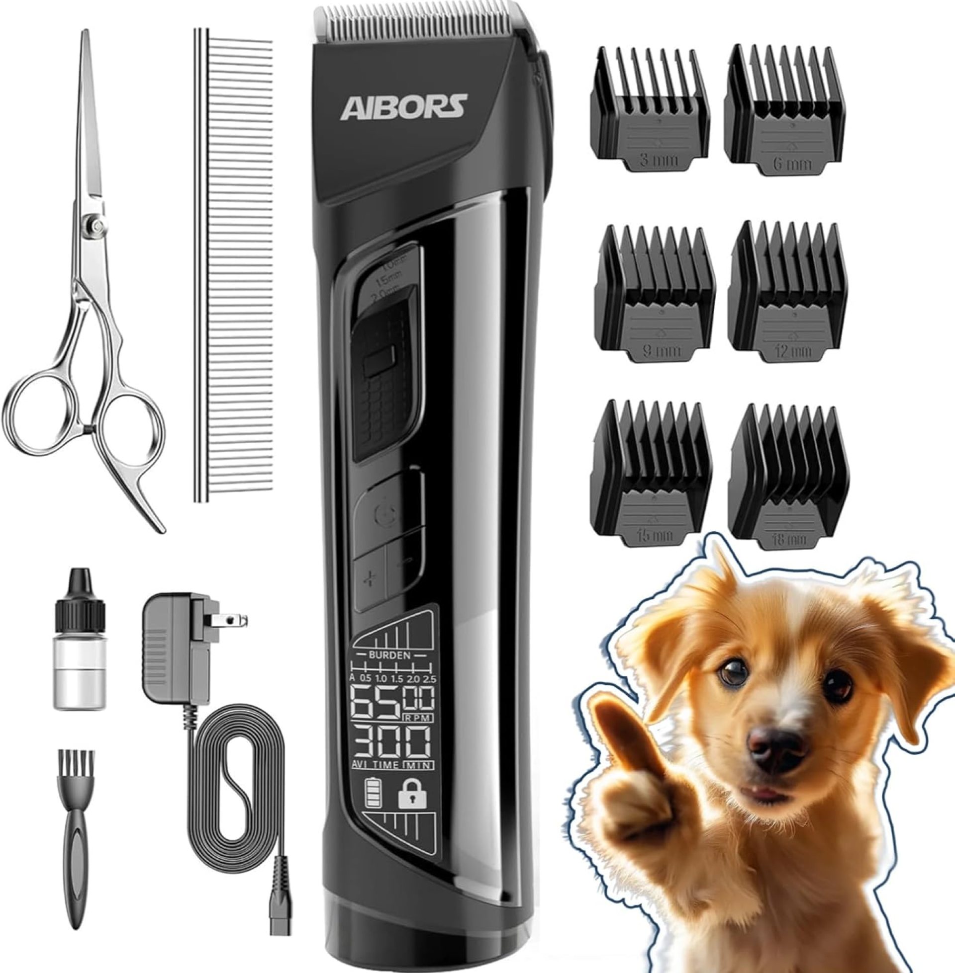 Dog Clippers for Grooming, 2600mAh 5-Speed Dog Grooming Clippers with LCD Display, Low Noise, Cordless Pet Hair Clippers Trimmer for Dogs Cats Dog Clippers for Grooming, 2600mAh 5-Speed Dog Grooming Clippers with LCD Display, Low Noise, Cordless Pet Hair Clippers Trimmer for Dogs Cats