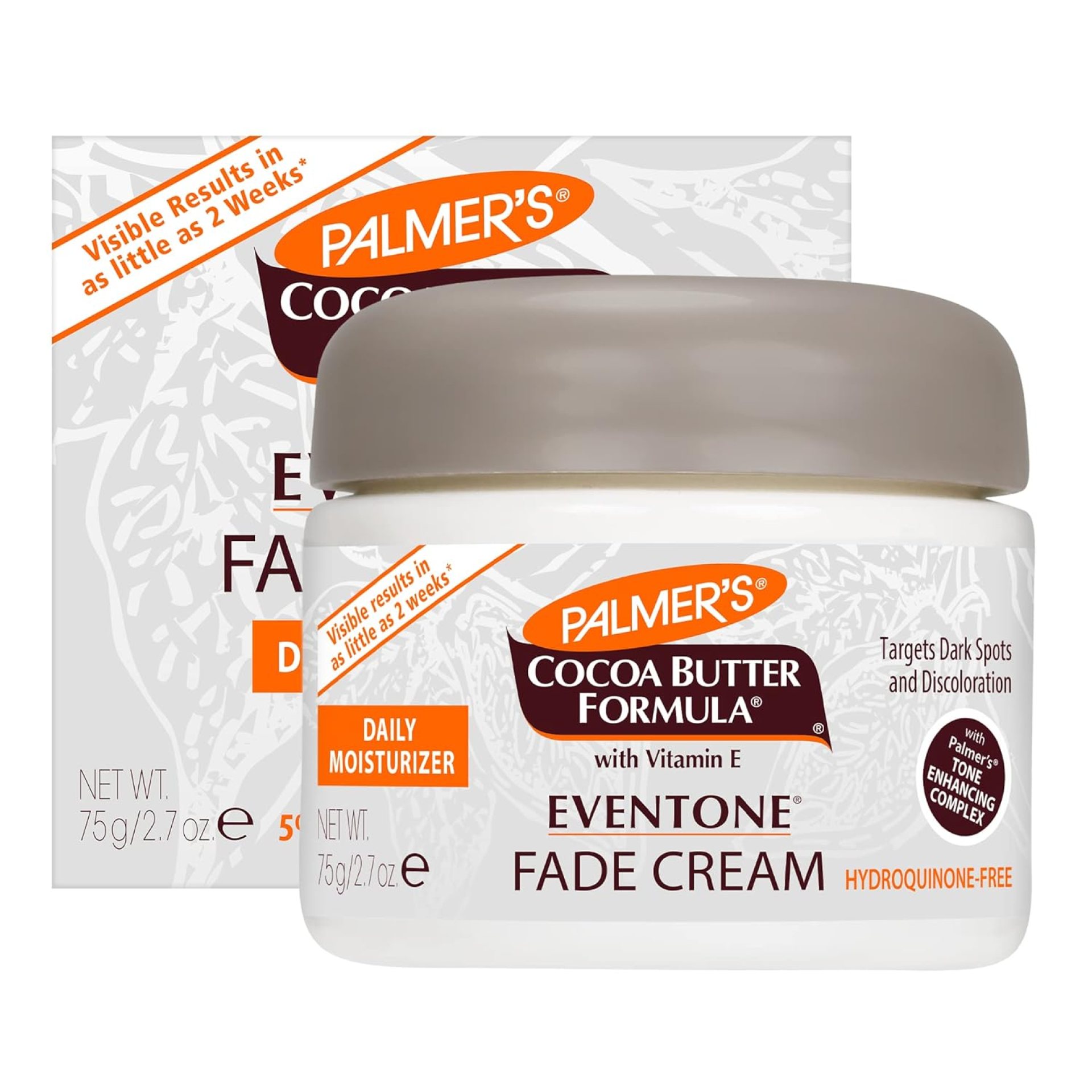 Palmer’s Cocoa Butter Formula Eventone Fade Cream, Anti-Dark Spot Fade Cream with Vitamin E and Niacinamide, Helps Reduce Dark Spots & Age Spots, 2.7 Ounce Palmer’s Cocoa Butter Formula Eventone Fade Cream, Anti-Dark Spot Fade Cream with Vitamin E and Niacinamide, Helps Reduce Dark Spots & Age Spots, 2.7 Ounce