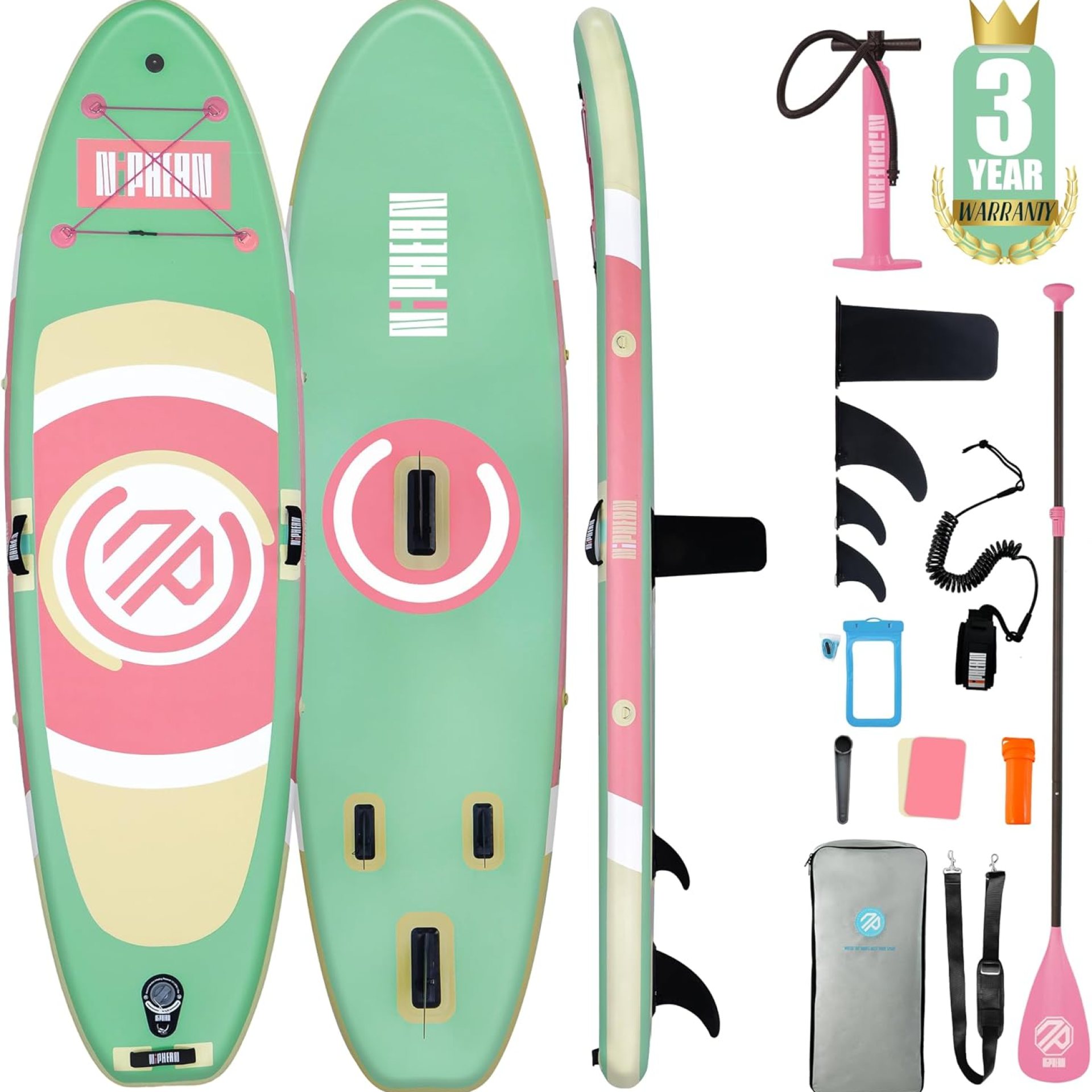 Niphean Inflatable Paddle Board with Stable Wing and Durable SUP Accessories, 10’ Inflatable Stand up Paddle Boards for Adults & Youth, Versatile Yoga Paddle Board Niphean Inflatable Paddle Board with Stable Wing and Durable SUP Accessories, 10’ Inflatable Stand up Paddle Boards for Adults & Youth, Versatile Yoga Paddle Board
