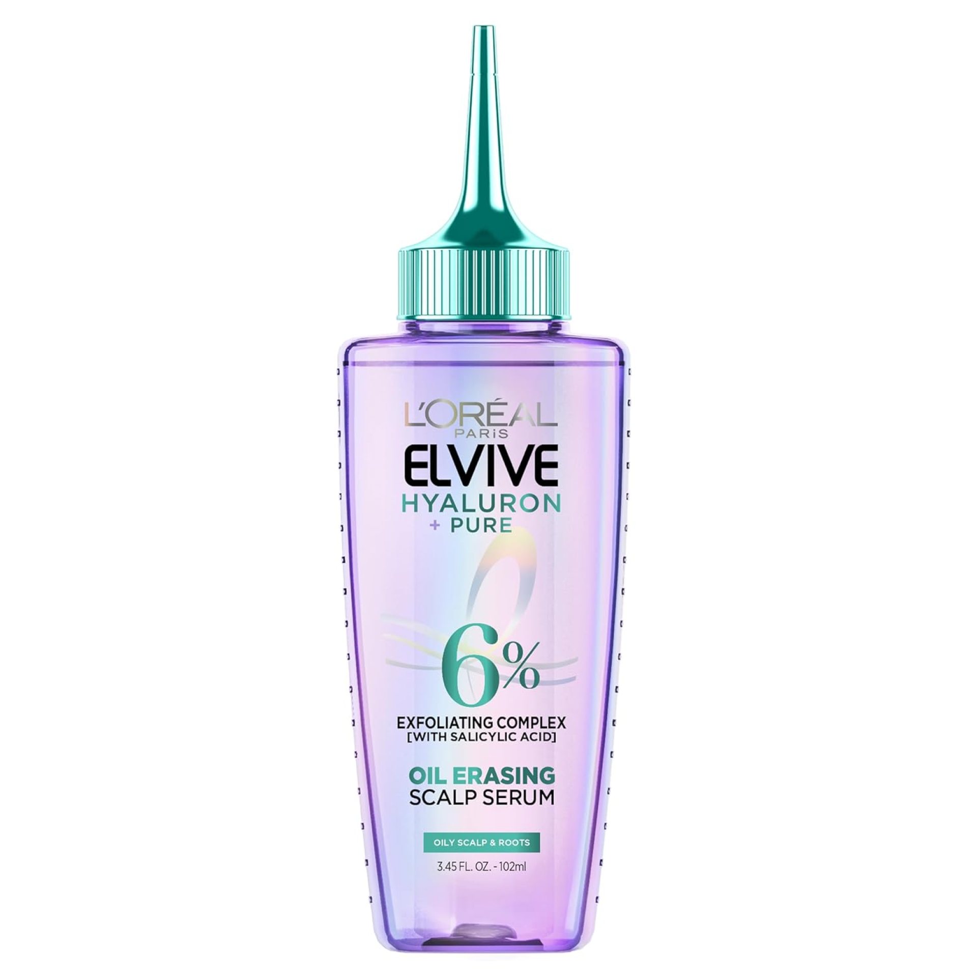 L’OREAL PARIS Elvive Hyaluron + Pure Oil Erasing Scalp Serum with Salicylic Acid For Oily Hair, 3.45 Fl Oz L’OREAL PARIS Elvive Hyaluron + Pure Oil Erasing Scalp Serum with Salicylic Acid For Oily Hair, 3.45 Fl Oz