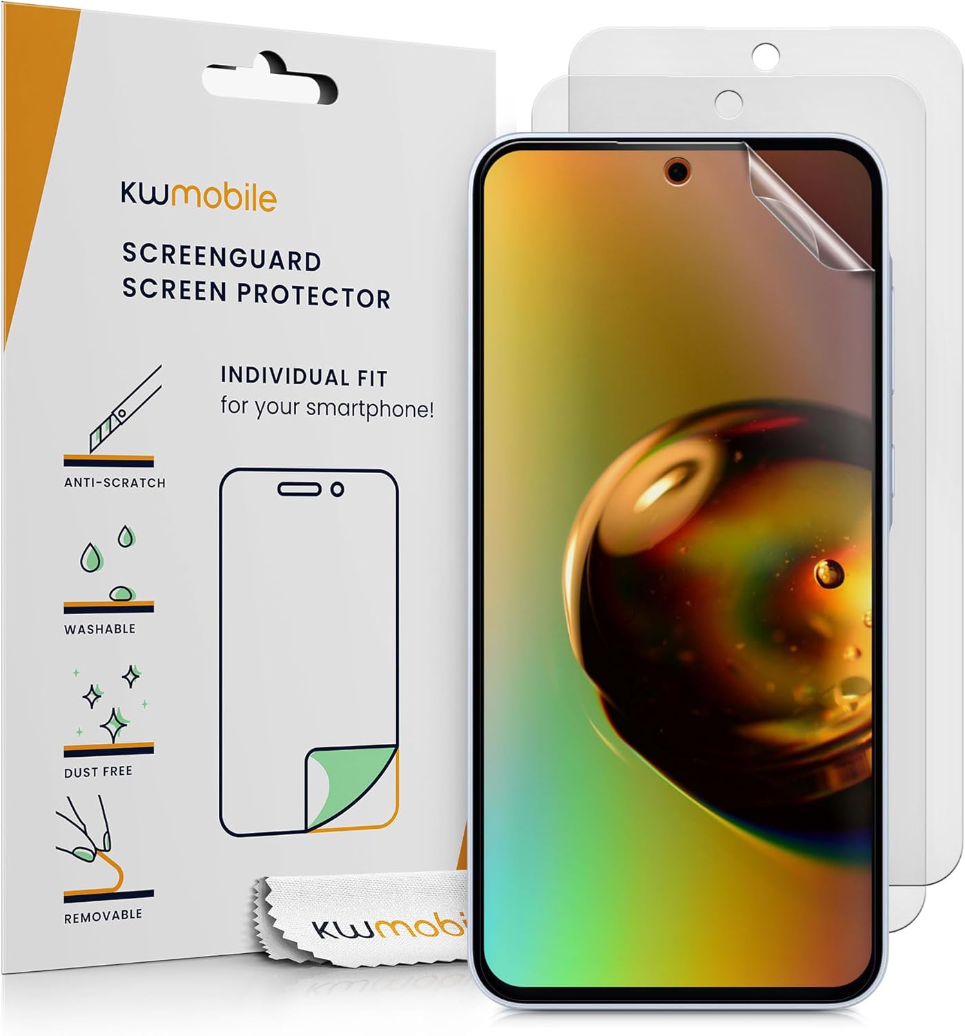 kwmobile Set of 3 Screen Protectors Compatible with Samsung Galaxy A36 5G – Anti-Glare Anti-Fingerprint Display Films – Matte kwmobile Set of 3 Screen Protectors Compatible with Samsung Galaxy A36 5G – Anti-Glare Anti-Fingerprint Display Films – Matte