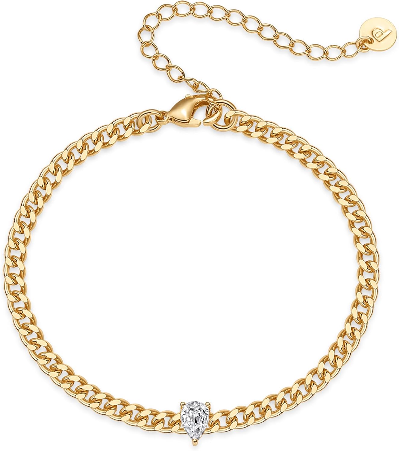 PAVOI 14K Gold Plated Cubic Zirconia Solitaire Diamond Bracelet | Bridesmaid Bracelets | Curb Cable Bracelets for Women PAVOI 14K Gold Plated Cubic Zirconia Solitaire Diamond Bracelet | Bridesmaid Bracelets | Curb Cable Bracelets for Women